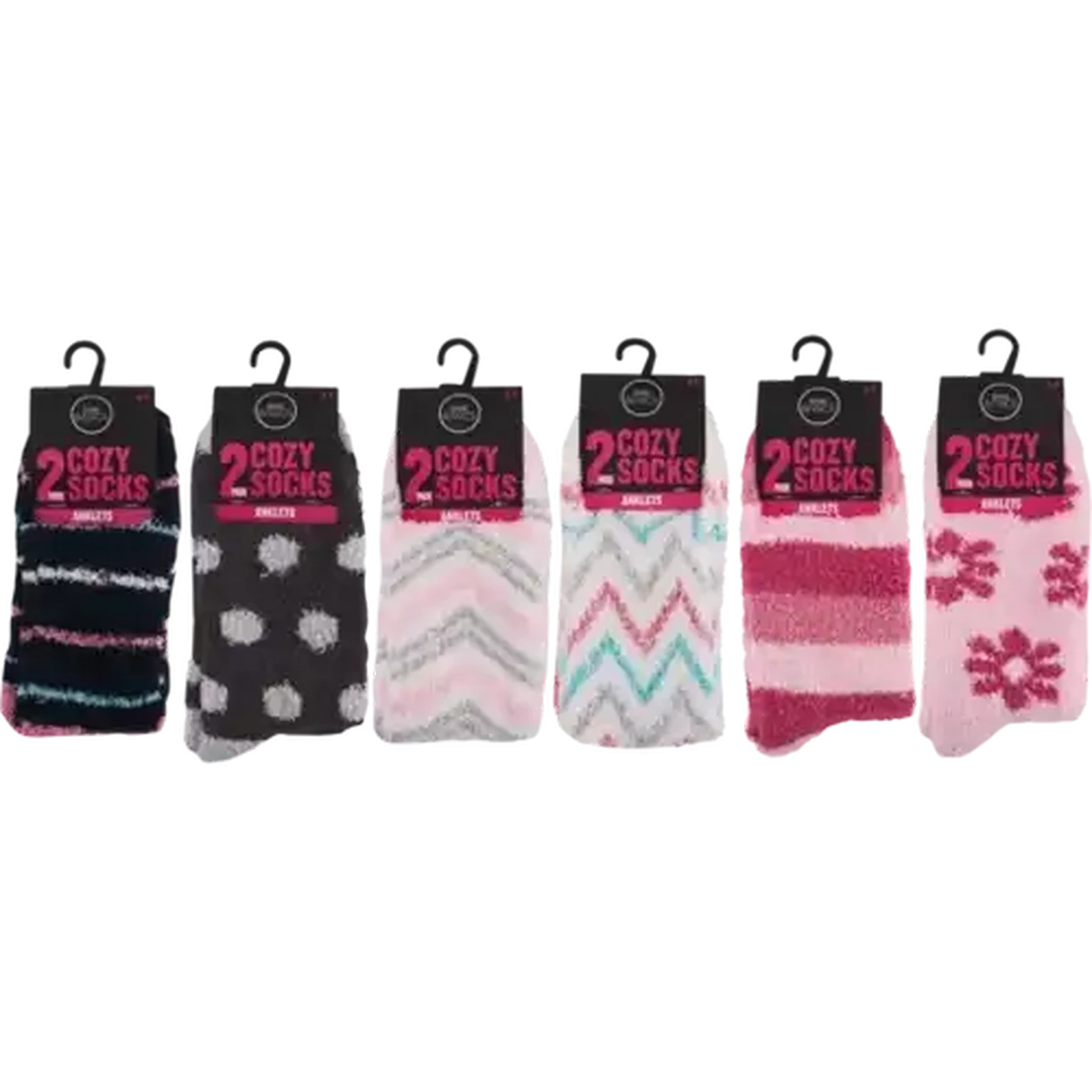 Image of Bare Basics Cozy Socks Size 4-7 Anklets 2-Pack (Design May Vary)
