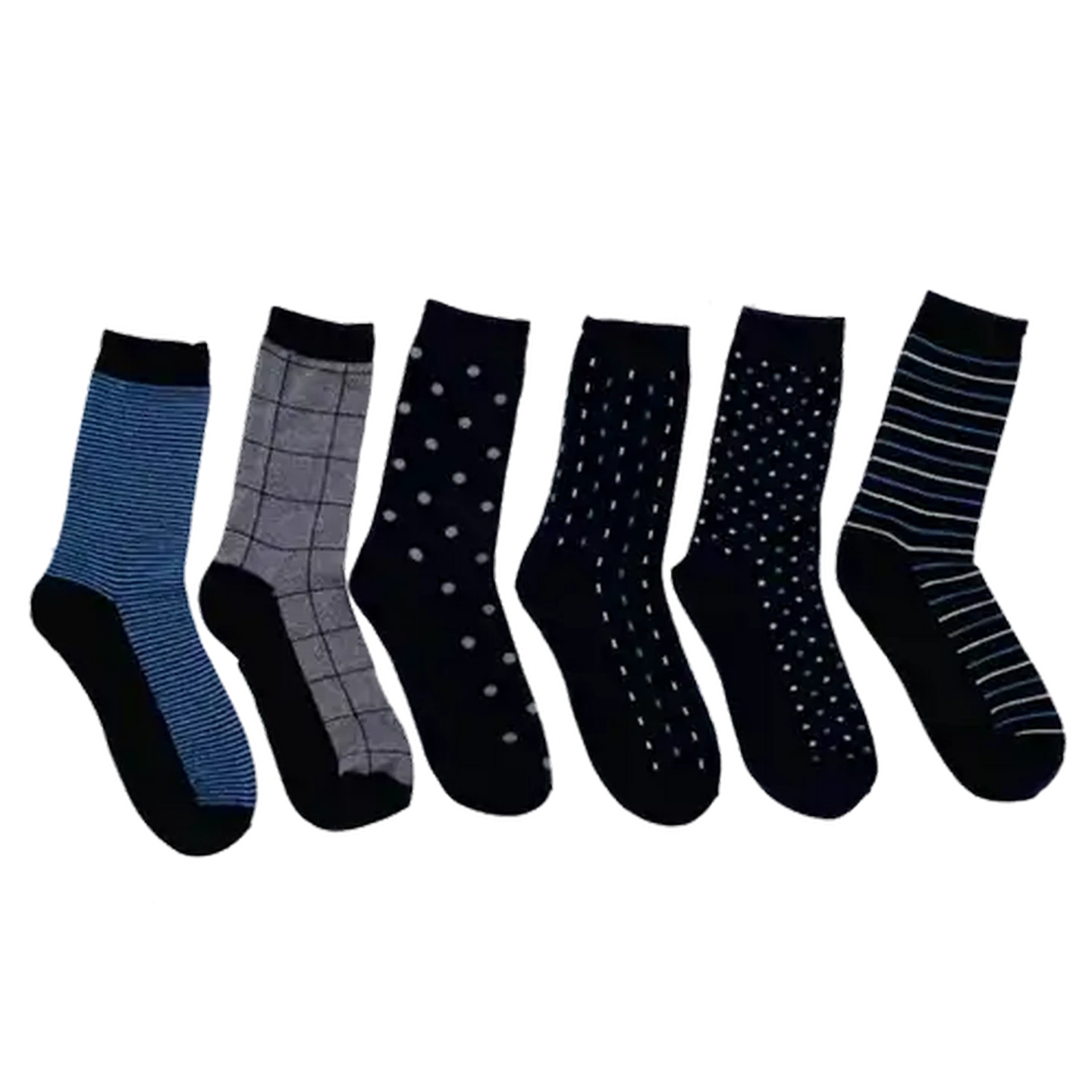 Image of Bare Basics Anklet Navy Printed Mens Socks 7-Pack Size 7-11