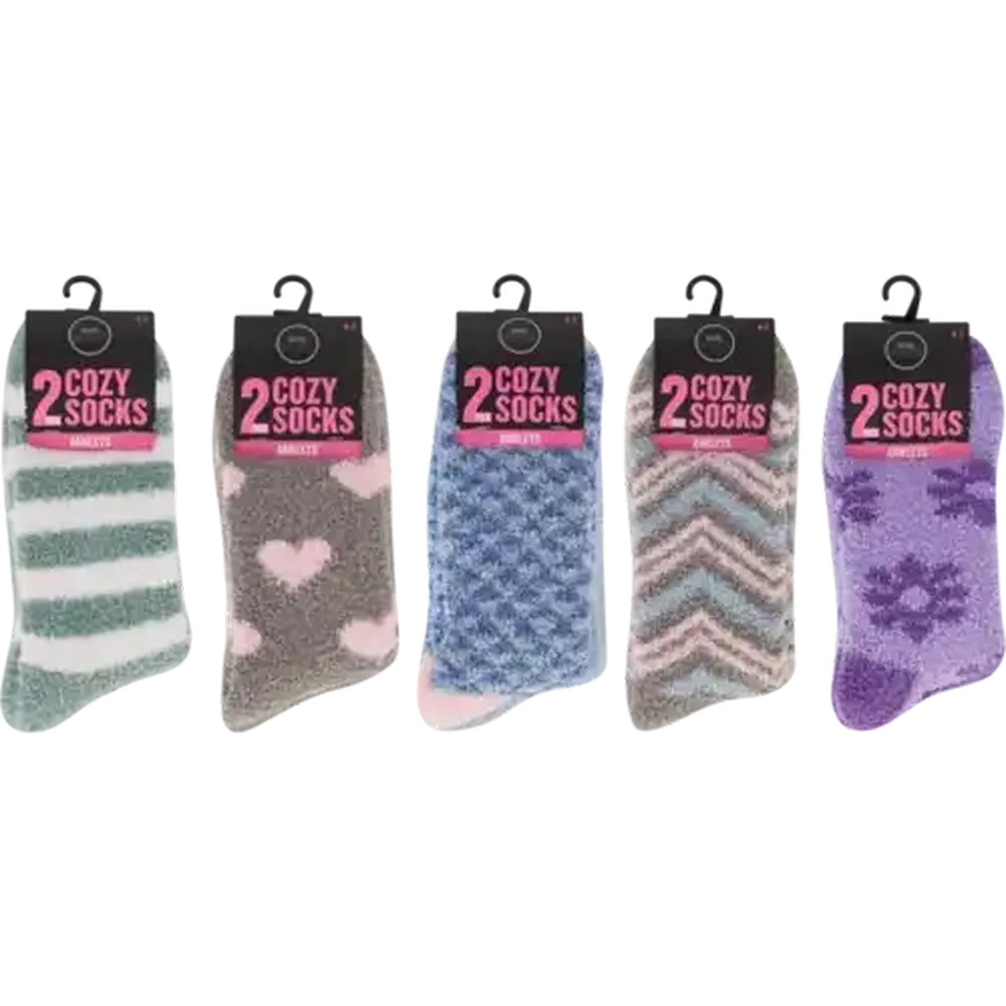 Image of Bare Basics Cozy Socks Size 4-7 Anklets 2-Pack (Design May Vary)