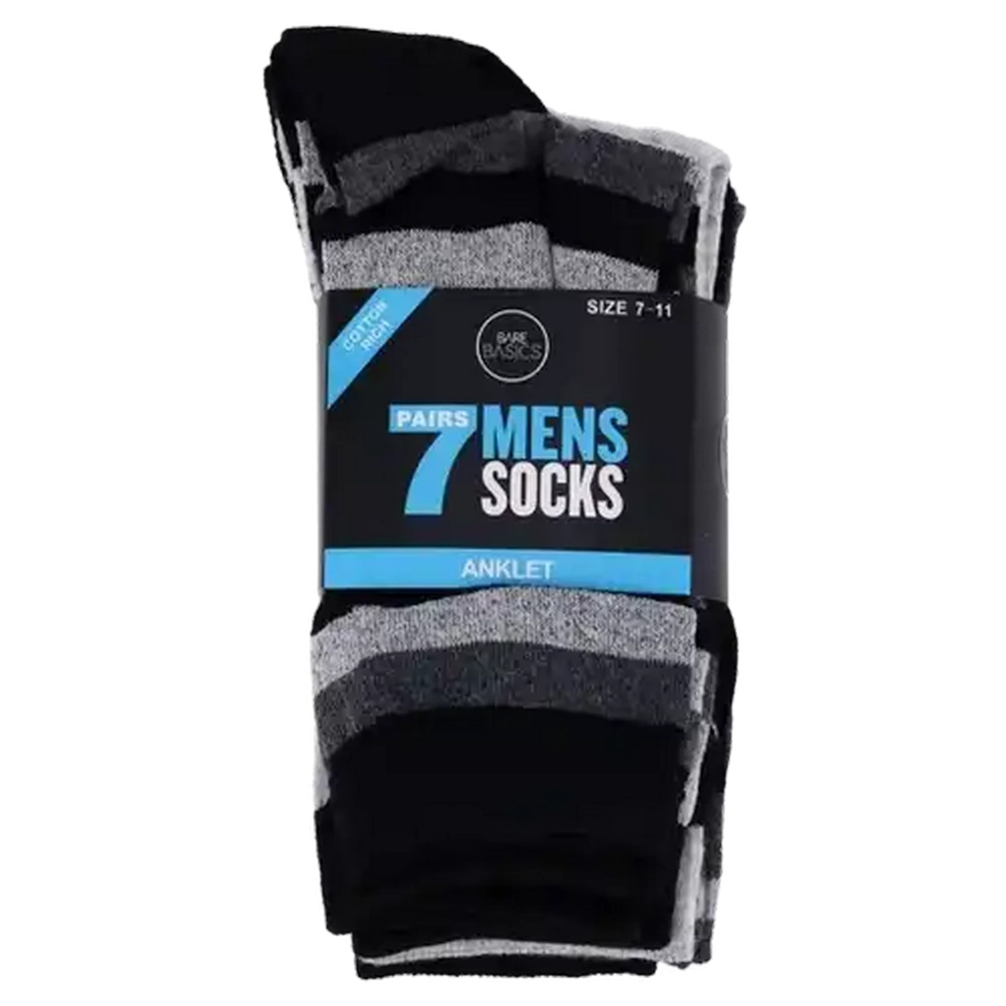 Image of Bare Basics Men's Printed Anklet Socks 7 - 11 7-Pack