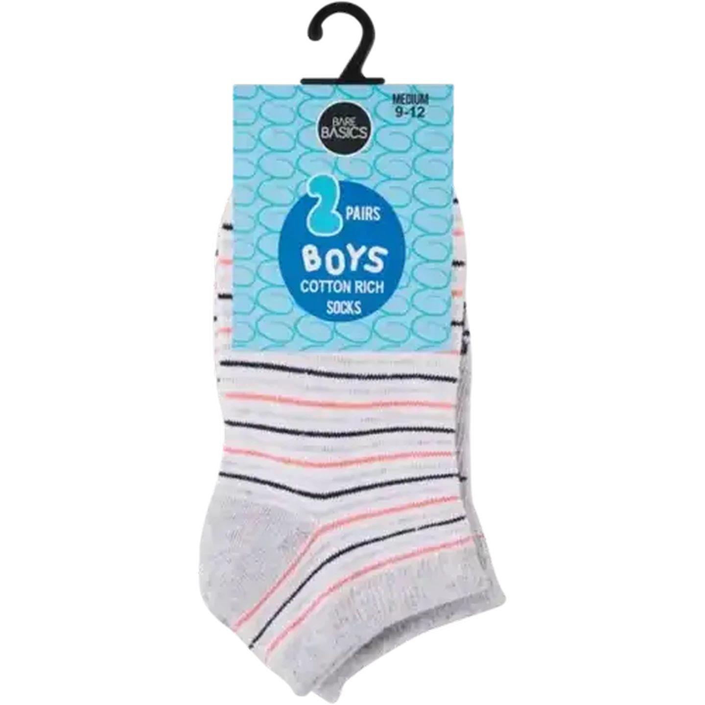 Image of Bare Basics Medium Boys Cotton Rich Socks 2-Pack