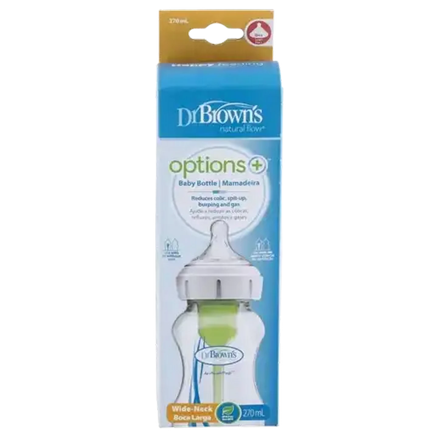 Image of Dr. Brown's Natural Flow Options+ Wide-Neck Bottle 270ml