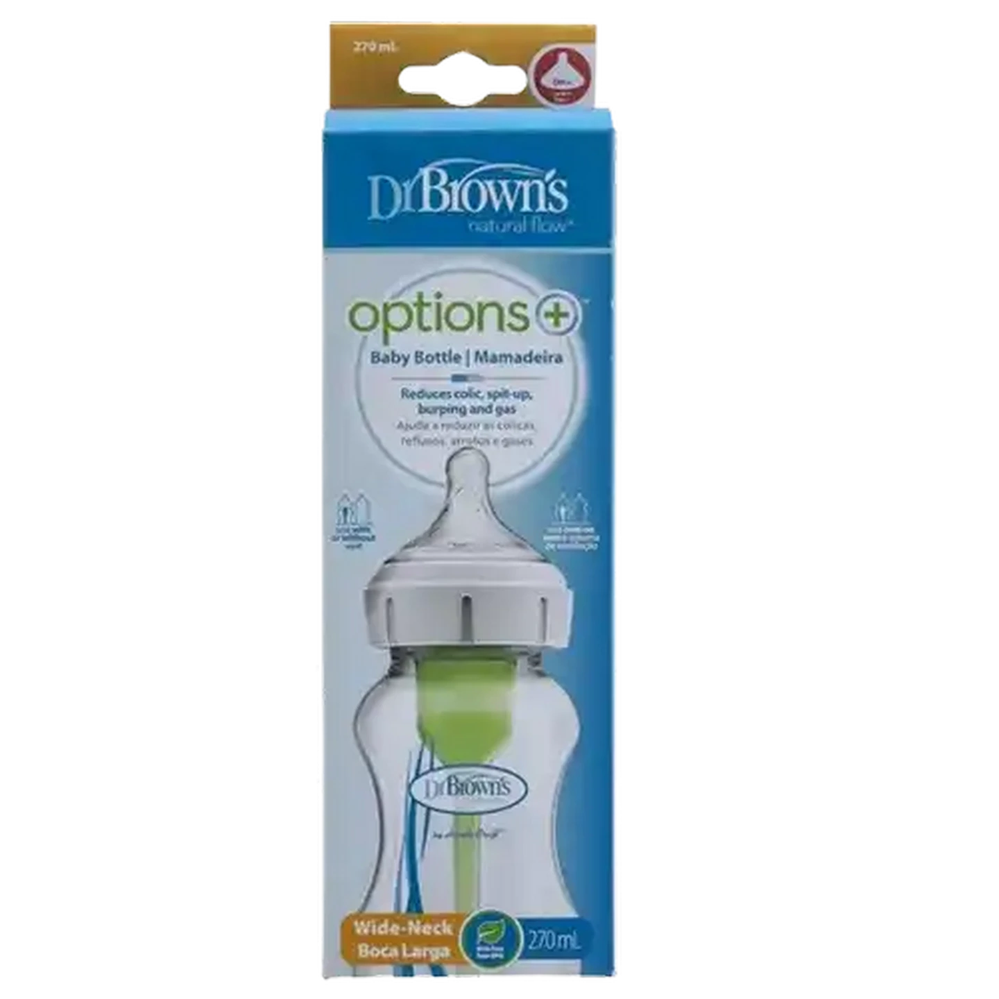 Image of Dr. Brown's Natural Flow Options+ Wide-Neck Bottle 270ml