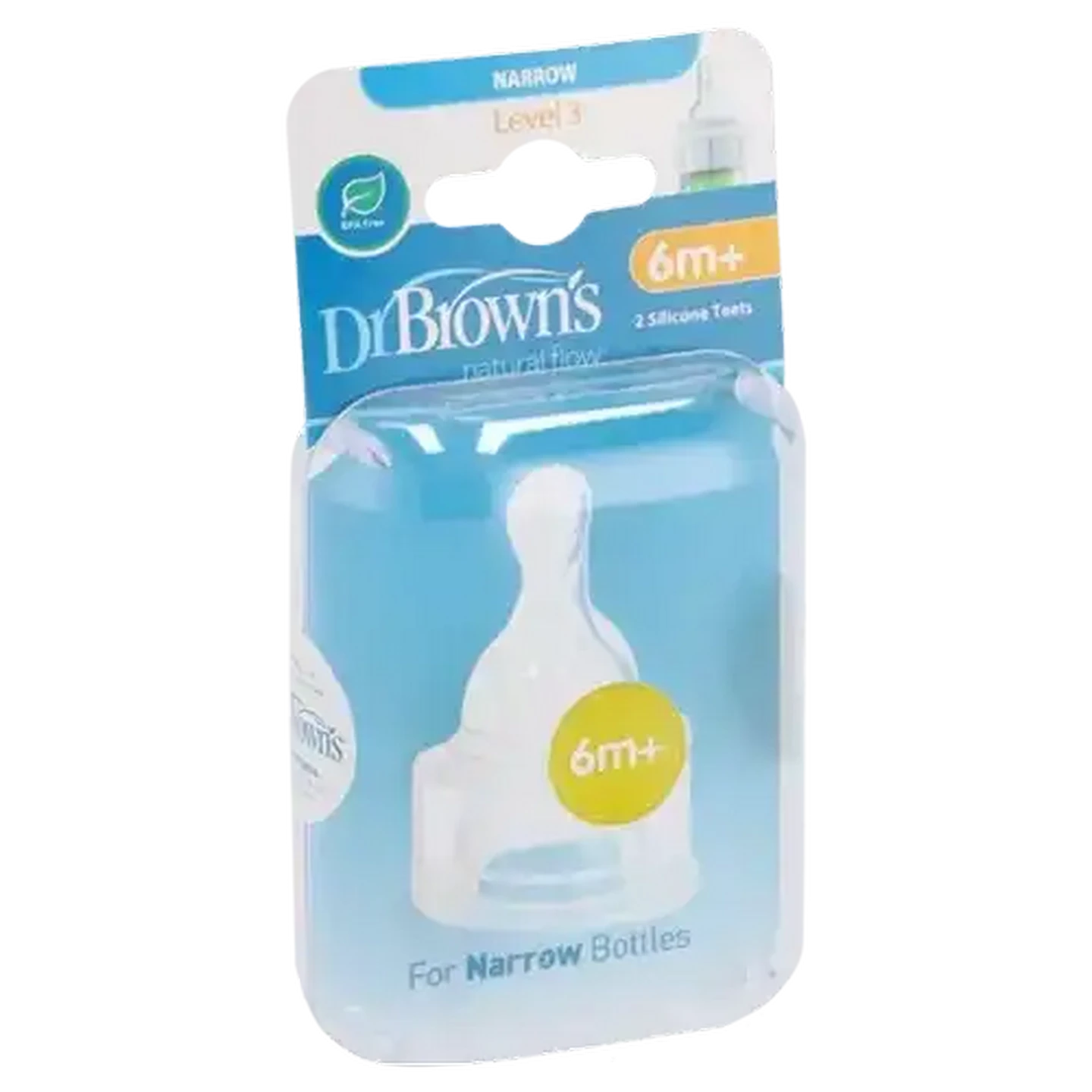 Image of Dr. Brown's Natural Flow Narrow Neck Level 3 Bottle Teats 6 Months+ 2-Pack