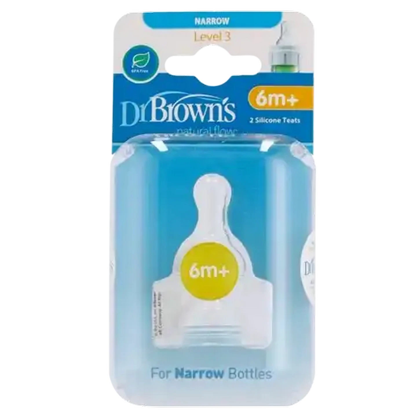 Image of Dr. Brown's Natural Flow Narrow Neck Level 3 Bottle Teats 6 Months+ 2-Pack
