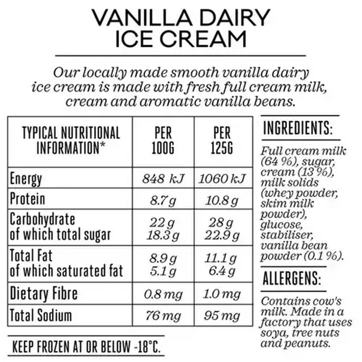 Image of Forage And Feast Vanilla Dairy Ice Cream 1L