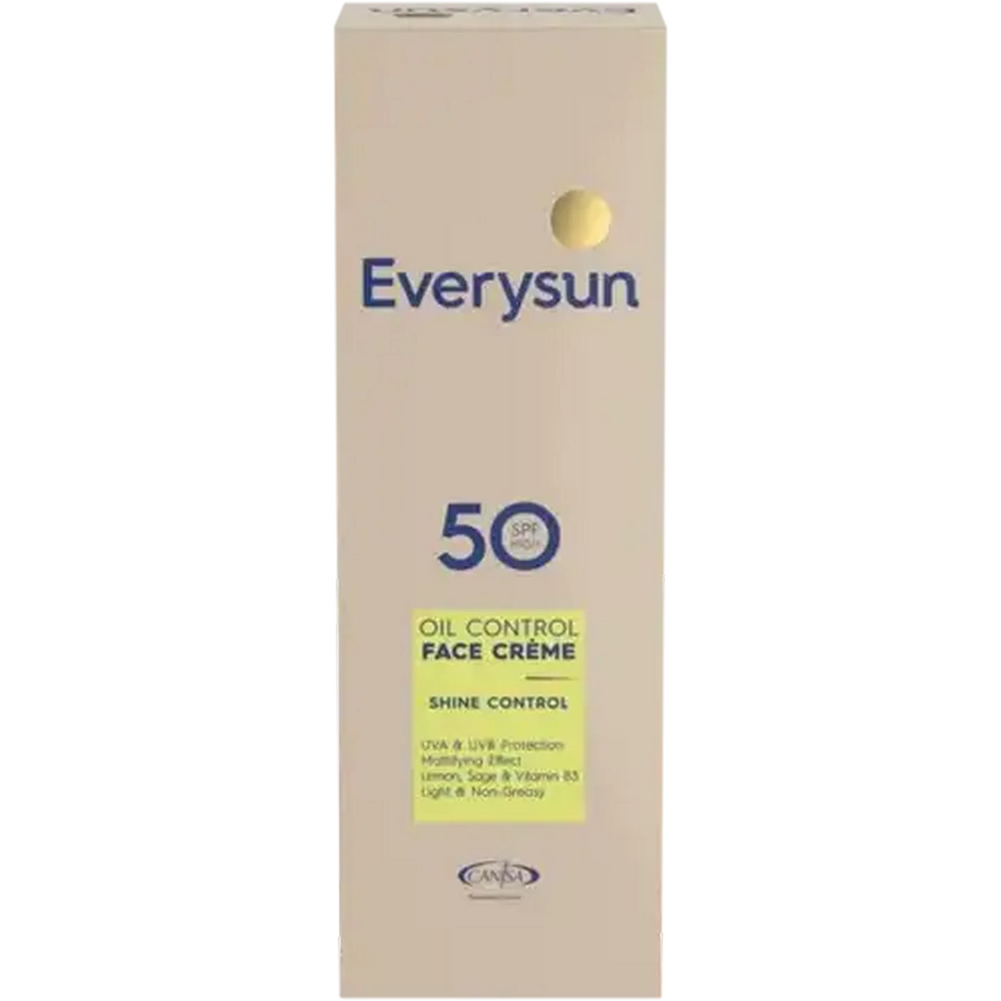 Image of Everysun Oil Control SPF 50 Face Créme 50ml