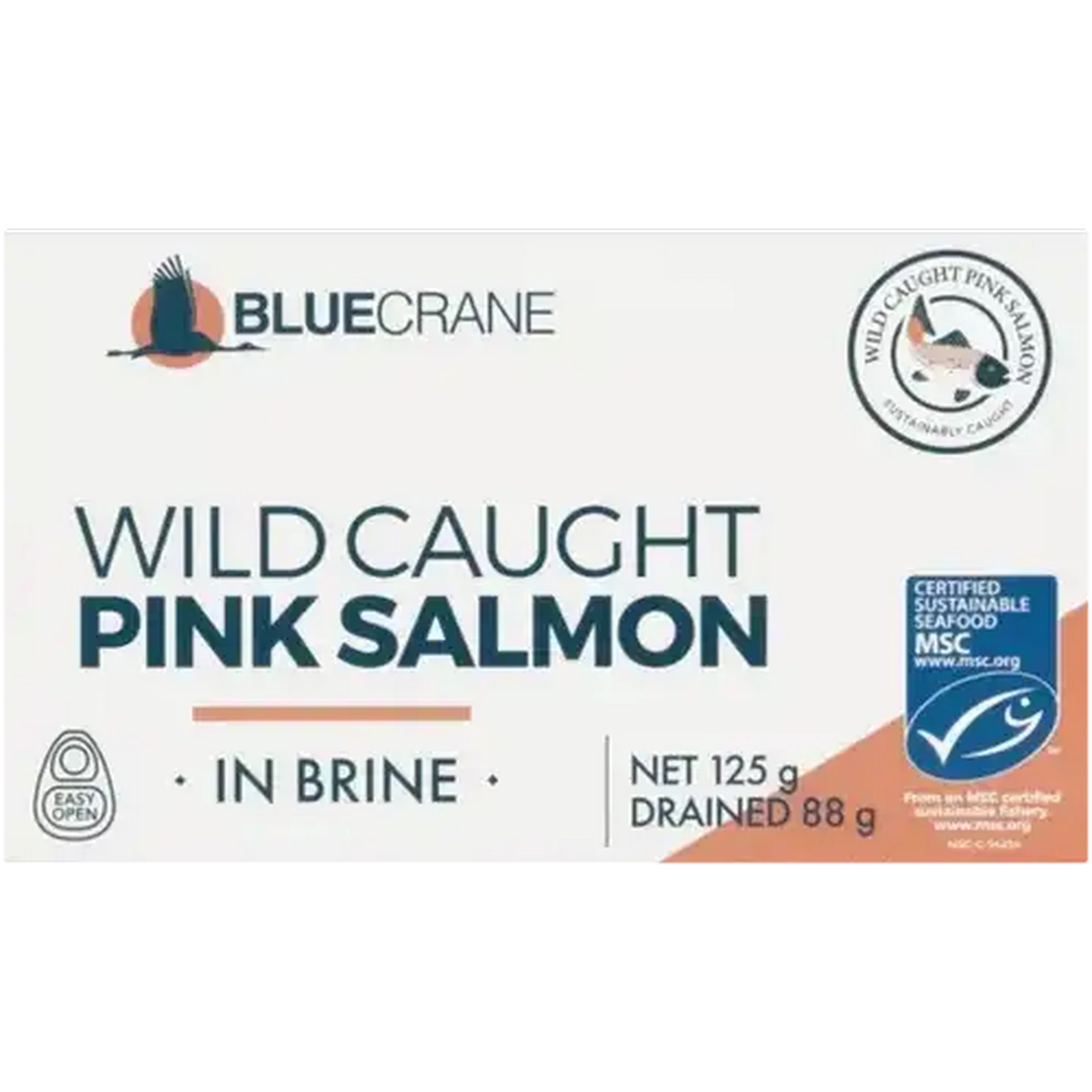Image of Blue Crane Wild Caught Pink Salmon in Brine 125g