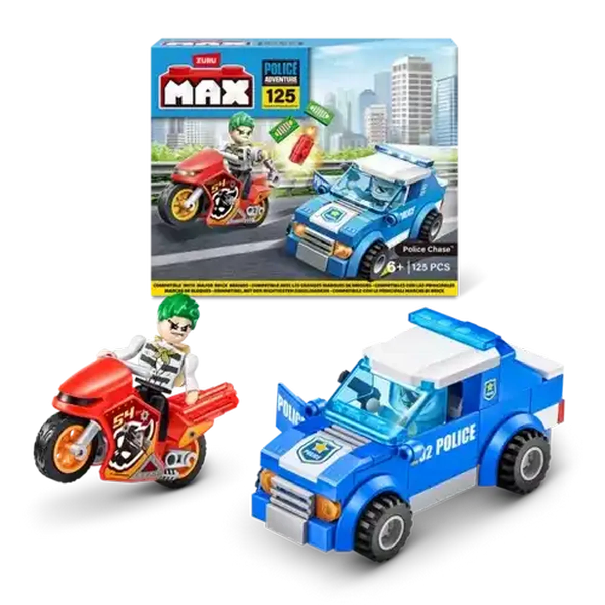 Alice Wonder Car Chase OPセット Checkers Sixty60 | ZURU Toys Max Adventure Police Chase Playset