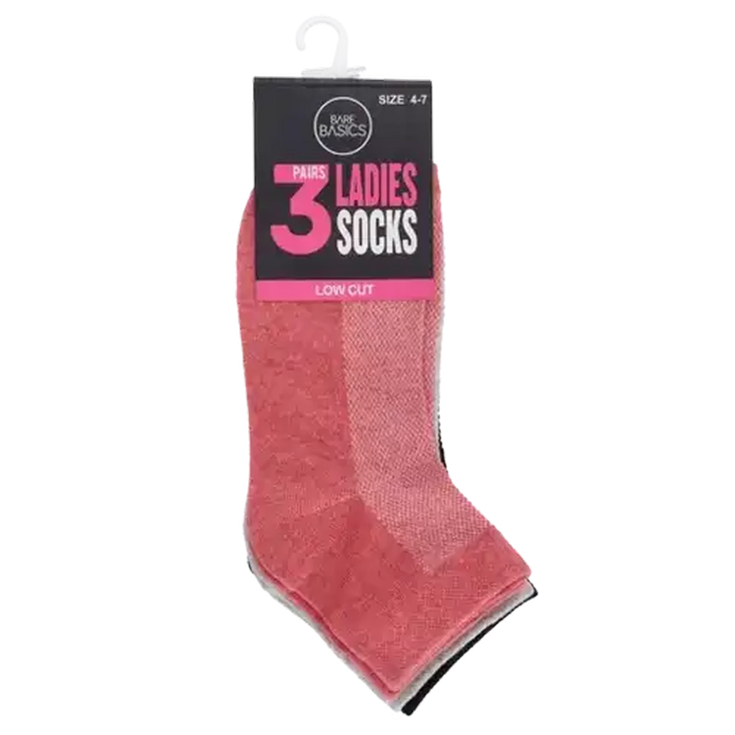 Image of Bare Basics Ladies Anklet  Socks 4 -7 3-Pack