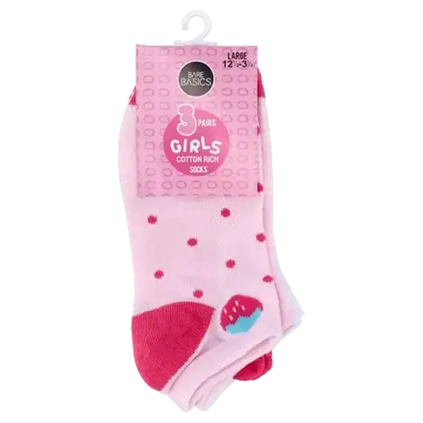 Image of Bare Basics Berry Low Cut Girls Socks 12½ - 3½ 3-Pack