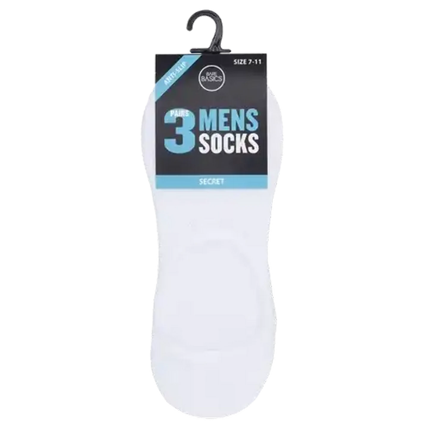 Image of Bare Basics Men Black & White Socks 7 - 11 3-Pack