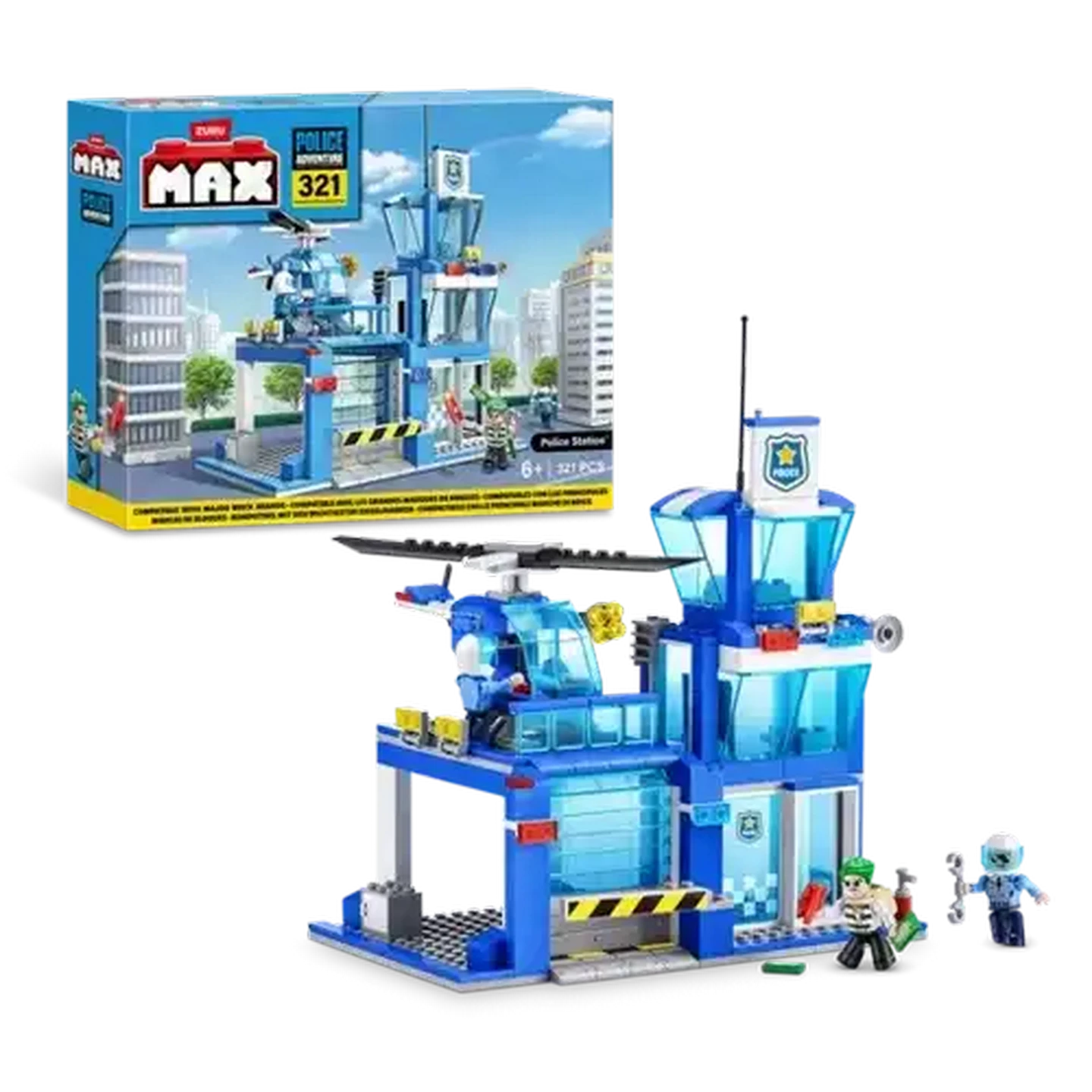 Image of ZURU Toys Max Adventure Police Station Playset 321 pieces
