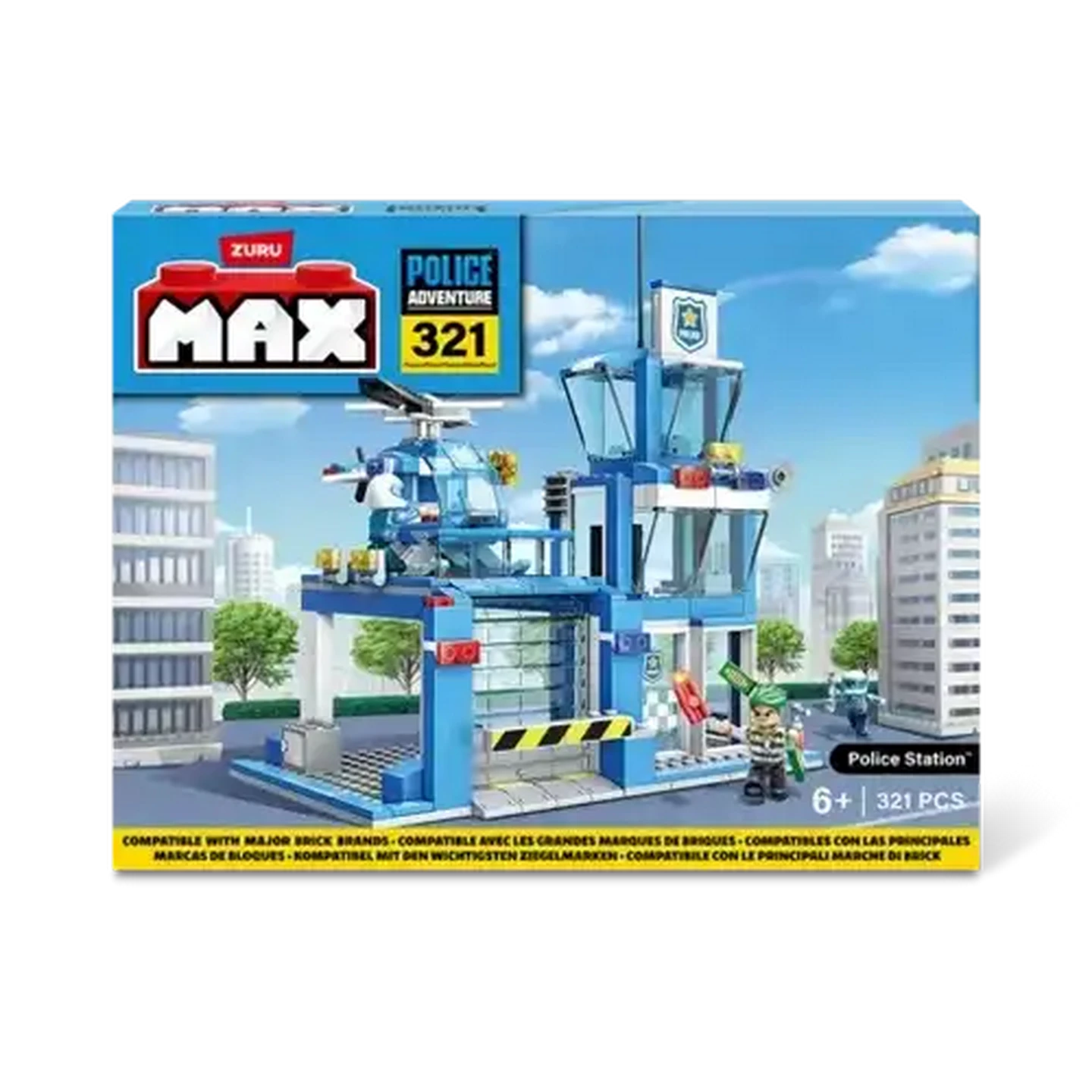 Image of ZURU Toys Max Adventure Police Station Playset 321 pieces
