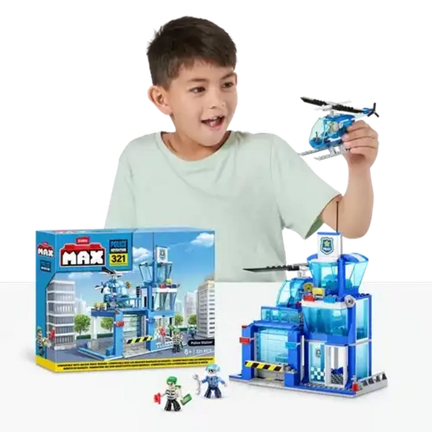 Image of ZURU Toys Max Adventure Police Station Playset 321 pieces