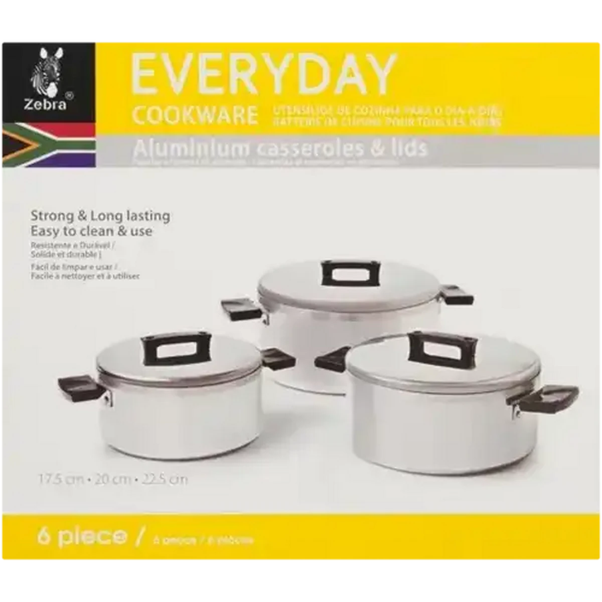 Checkers Sixty60 | Zebra Alumninium Casseroles & Lids 6-Piece