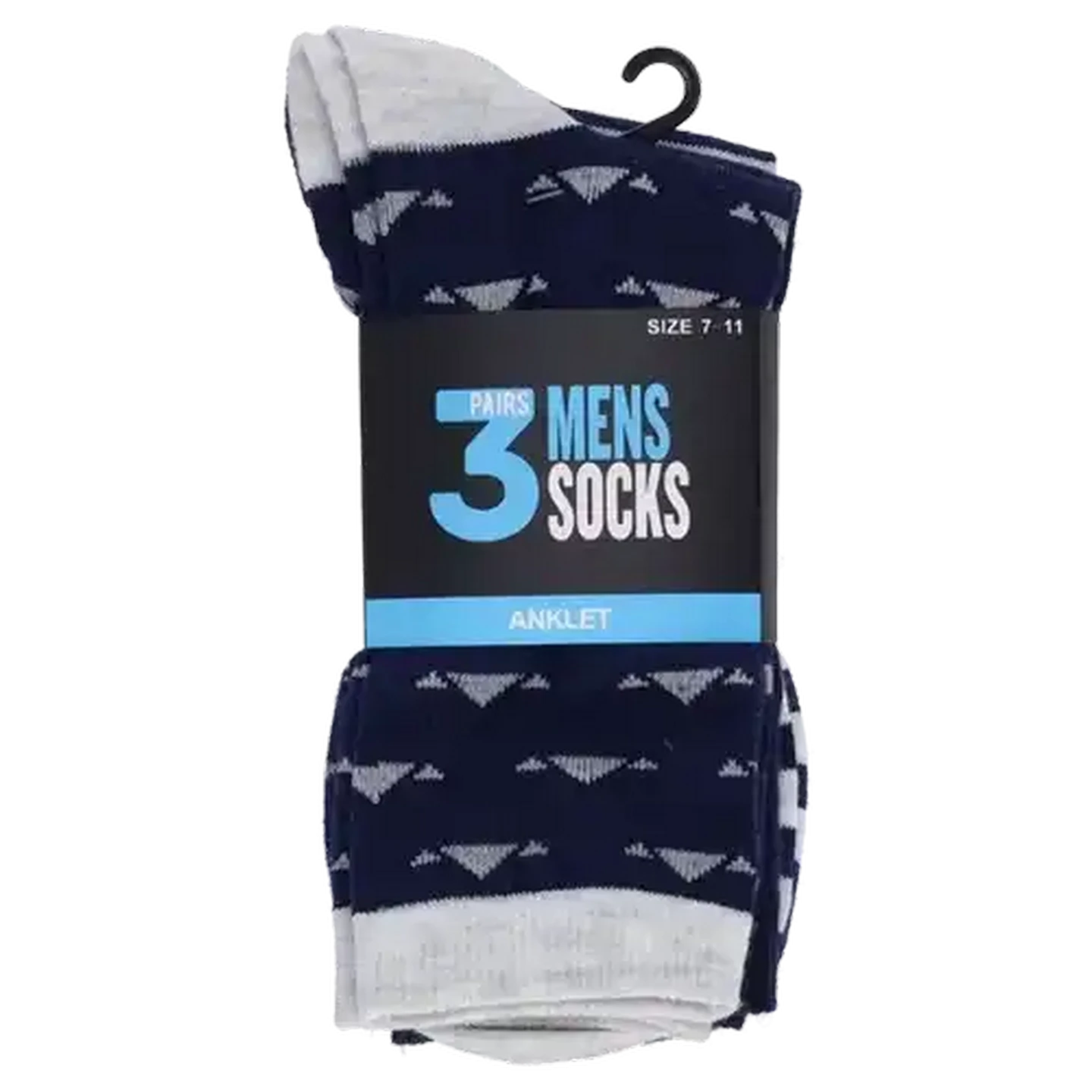 Image of Bare Basics Men's Anklet Design Socks 7 - 11 3-Pack