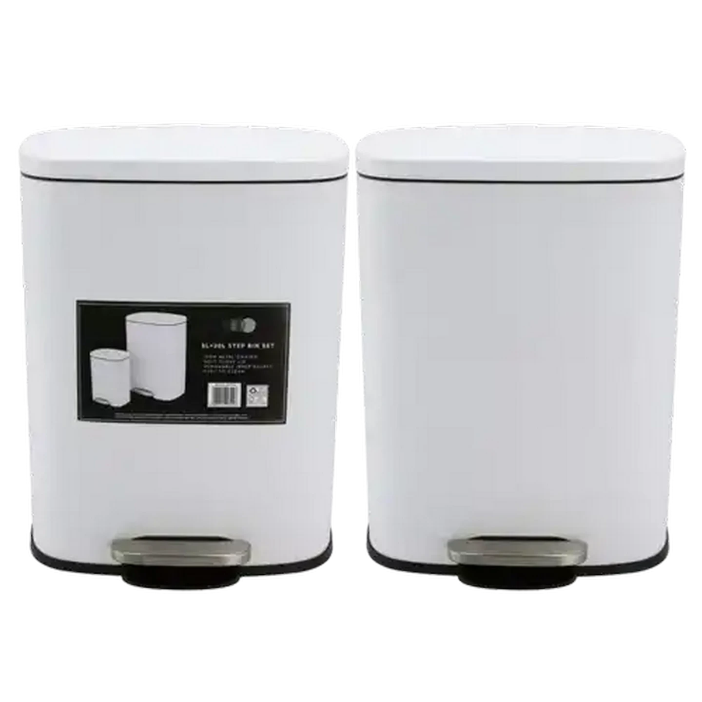 Image of Black & White Combo Step Bin Set 20L & 5L
