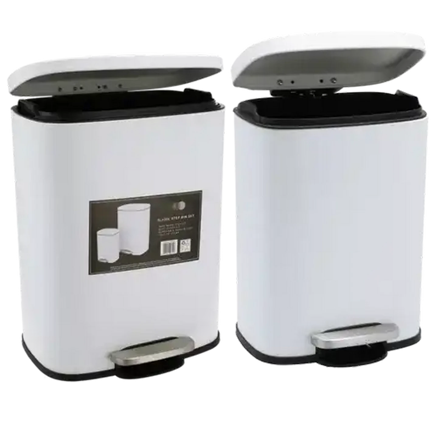 Image of Black & White Combo Step Bin Set 20L & 5L