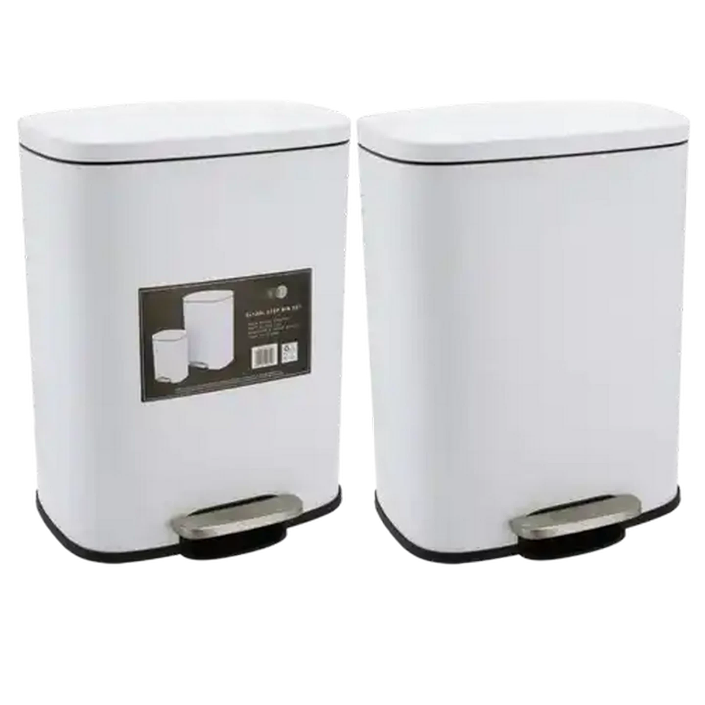 Image of Black & White Combo Step Bin Set 20L & 5L
