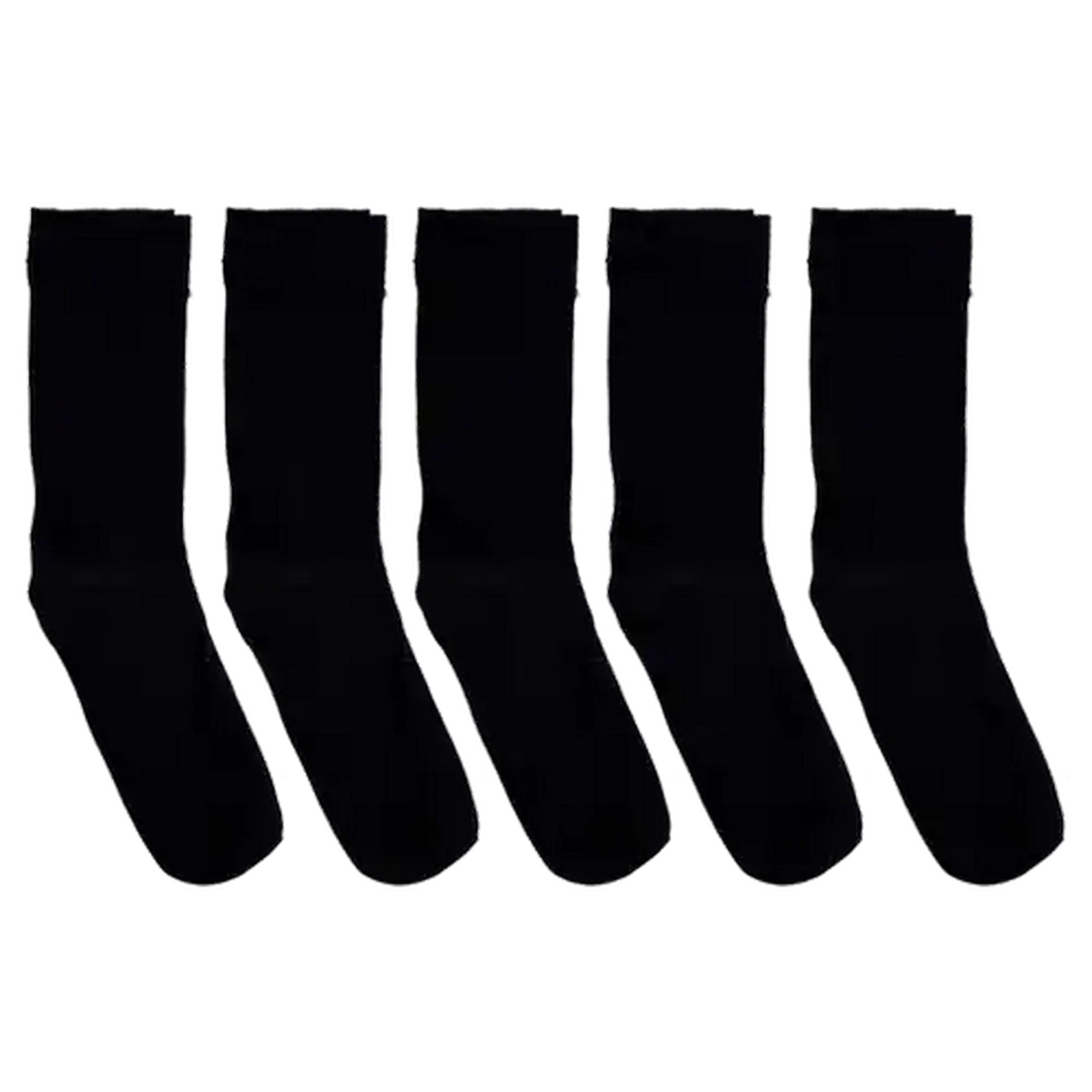 Image of Bare Basics Black Plain Cotton Mens Socks 5-Pack