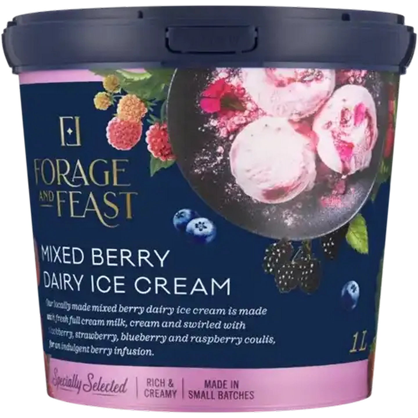 Checkers Sixty60 | Forage And Feast Mixed Berry Dairy Ice Cream 1L