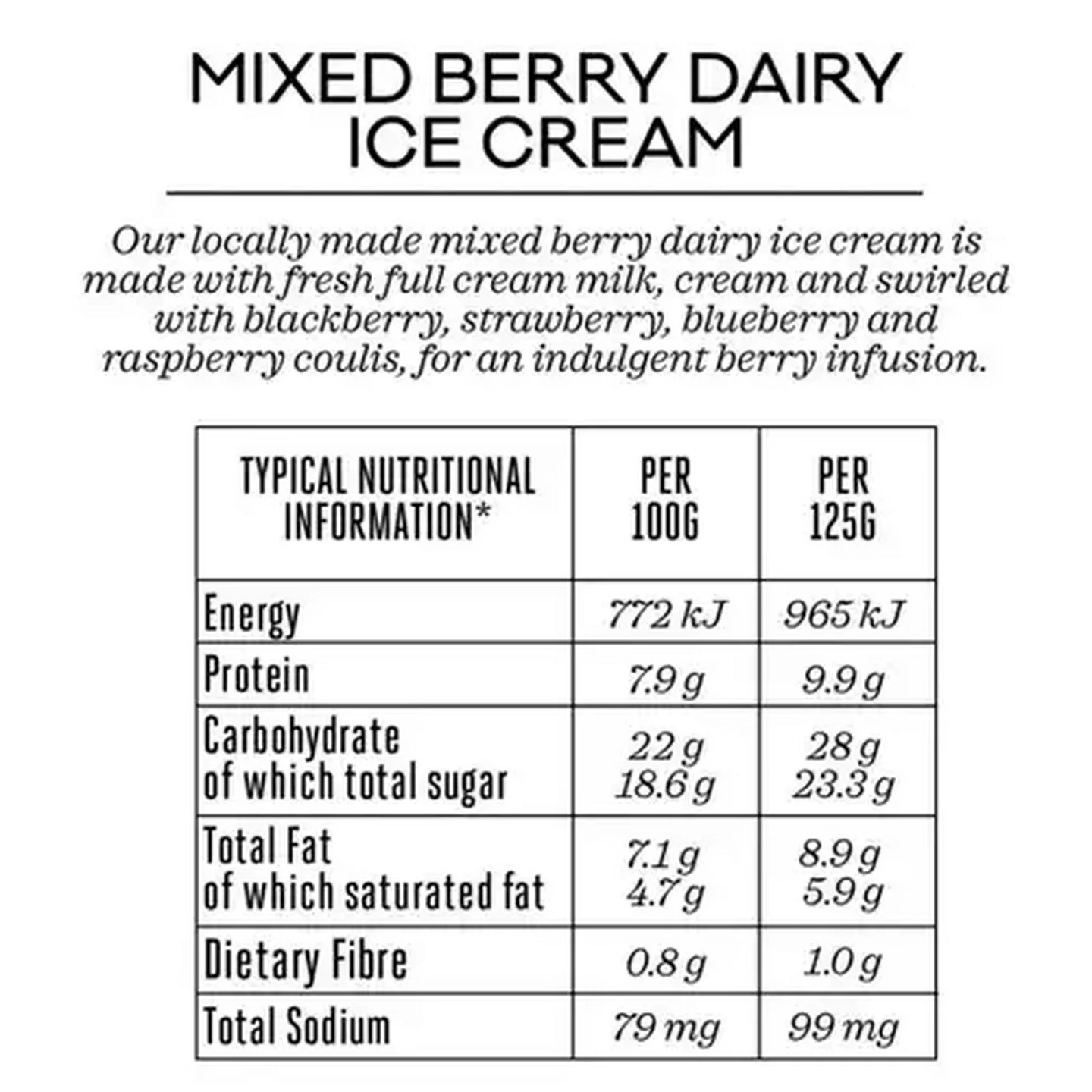 Image of Forage And Feast Mixed Berry Dairy Ice Cream 1L