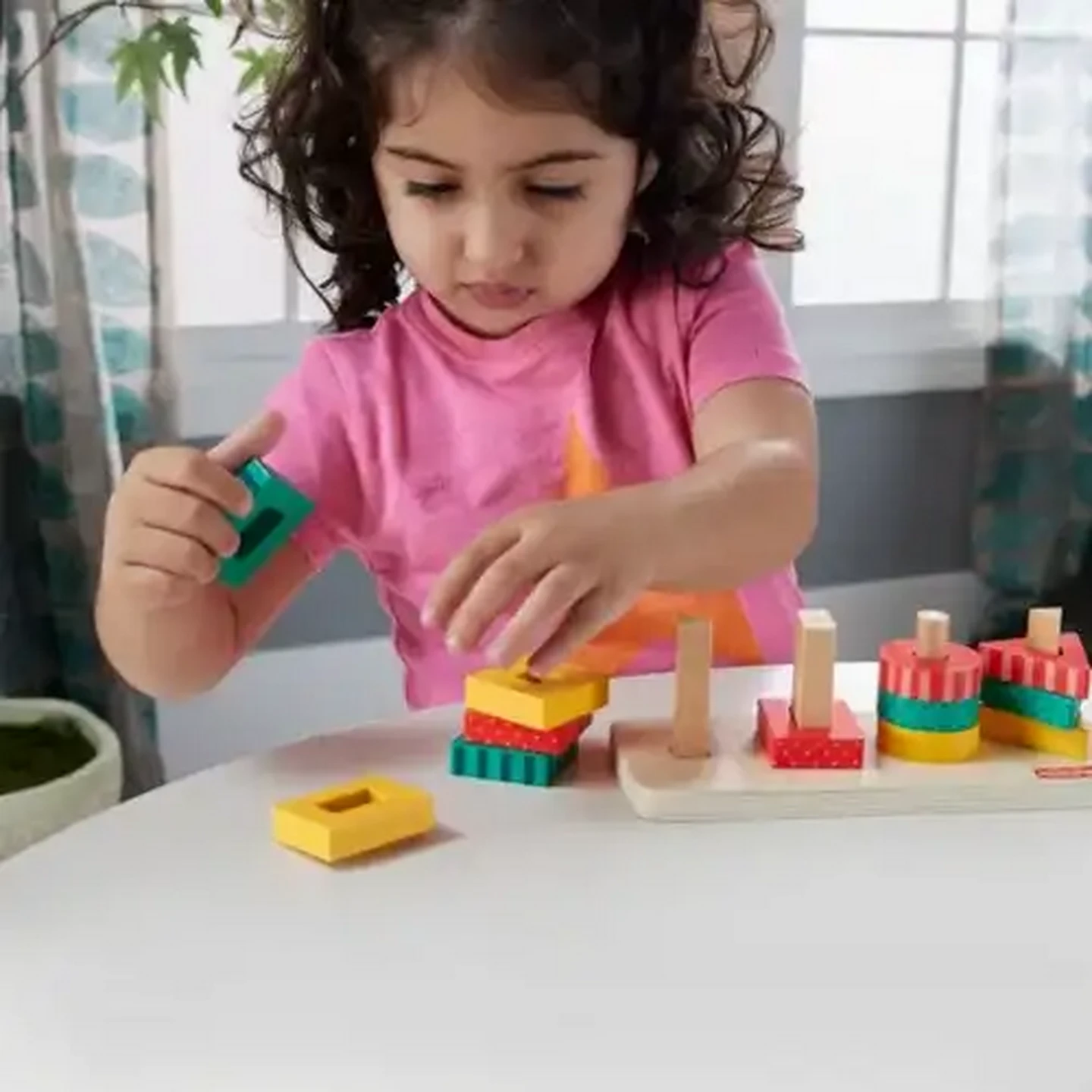 Image of Fisher-Price Wooden Shape Stacker 13-Pieces