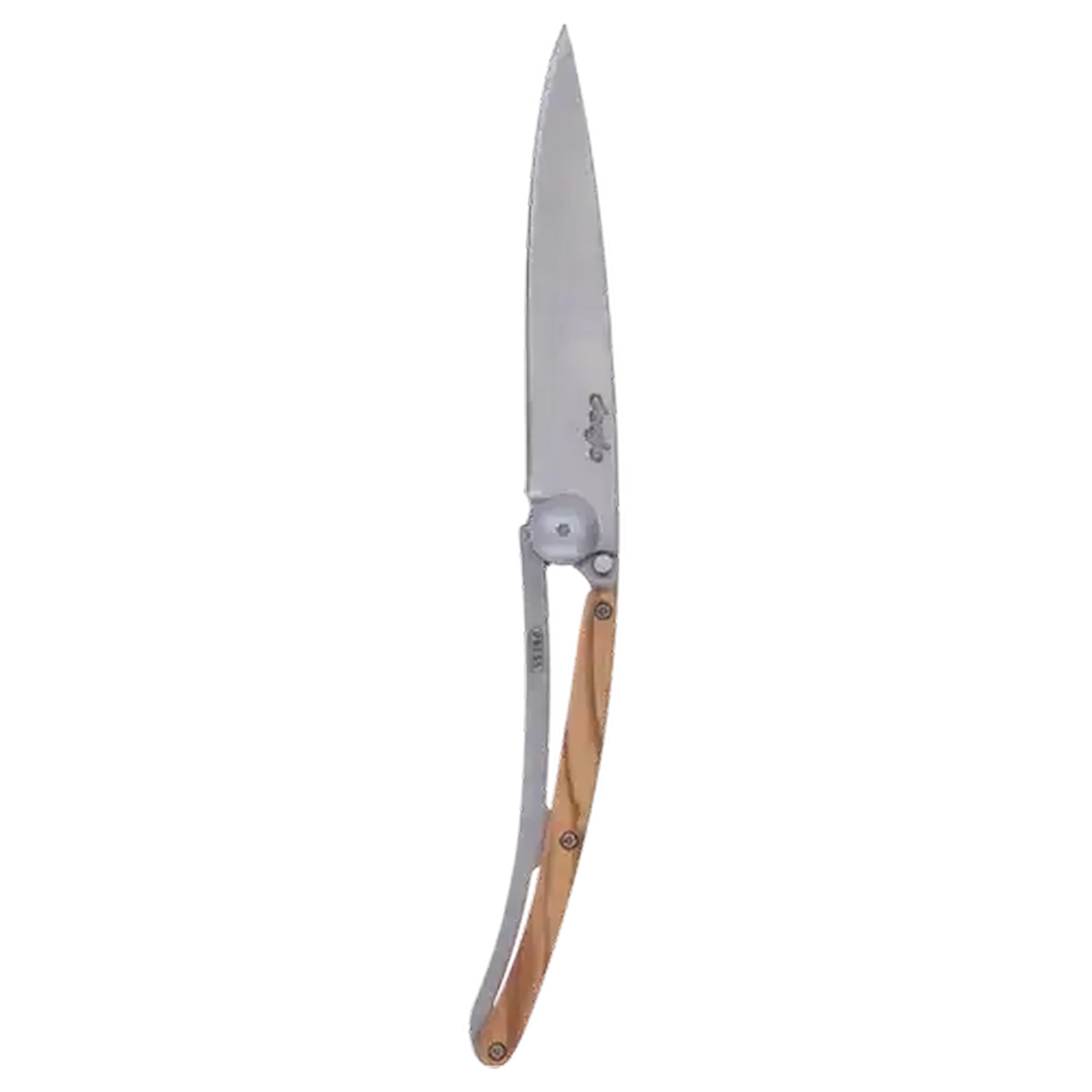 Checkers Sixty60 | Deejo Silver Olive Wood Folding Knife 37g