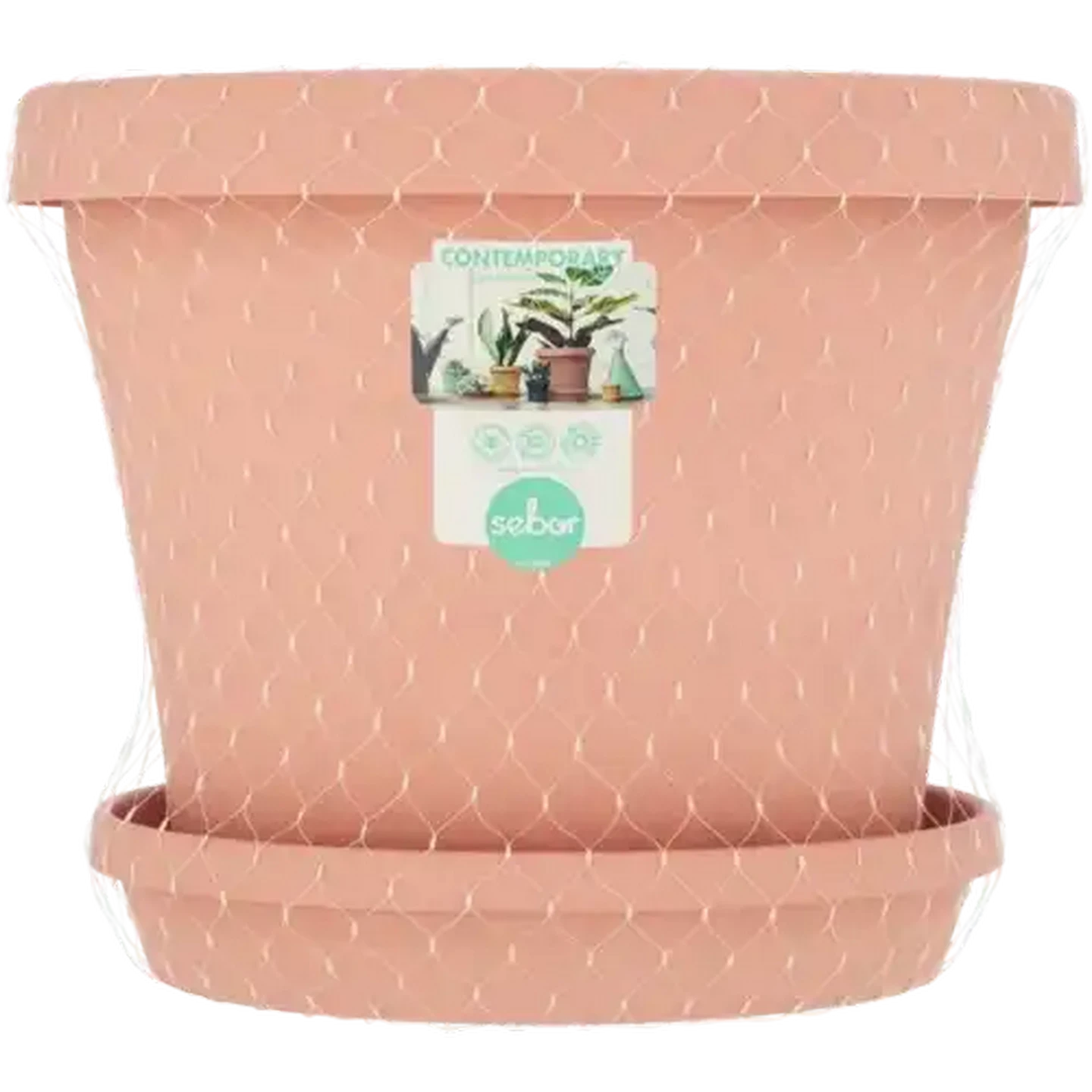 Image of Sebor Contemporary Collection Peach Super Plant Pot Set 30cm