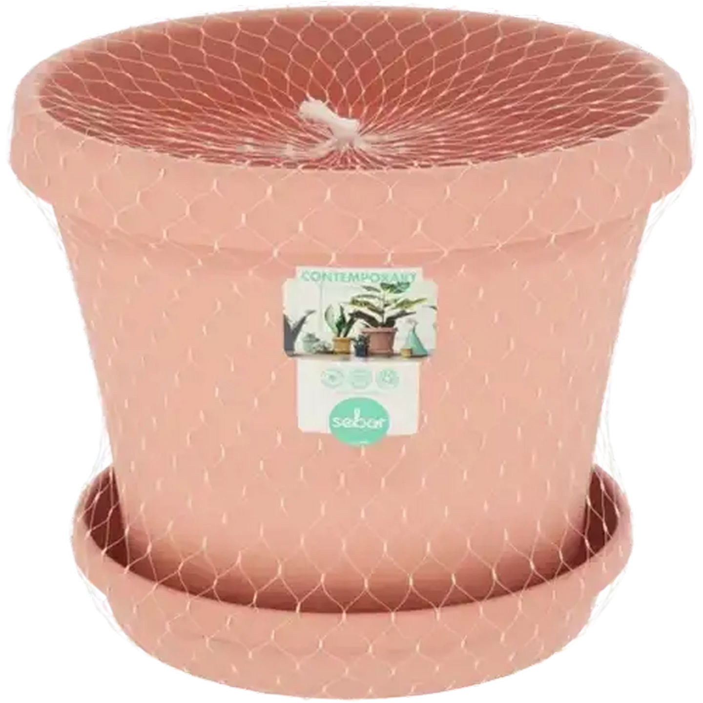 Image of Sebor Contemporary Collection Peach Super Plant Pot Set 30cm