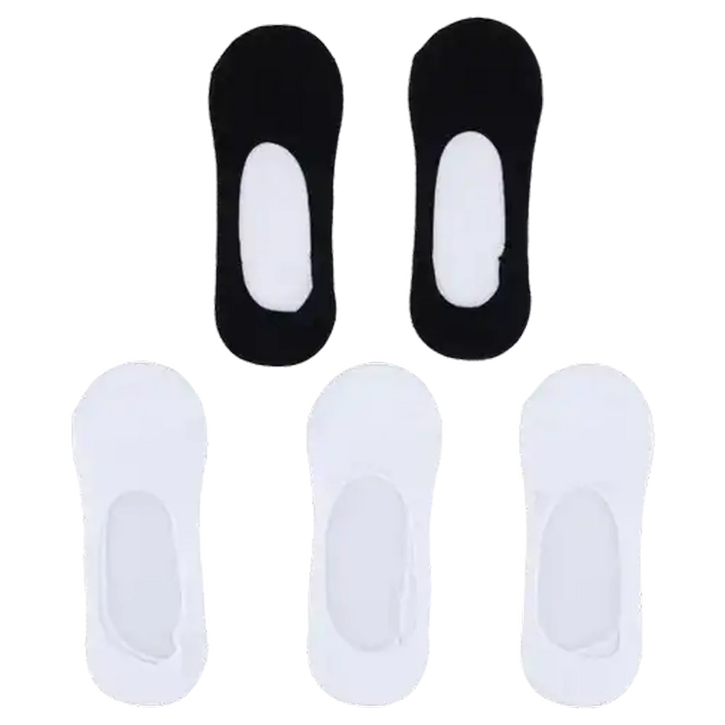 Image of Bare Basics Ladies Black & Black Secret Socks 4 - 7 5-Pack
