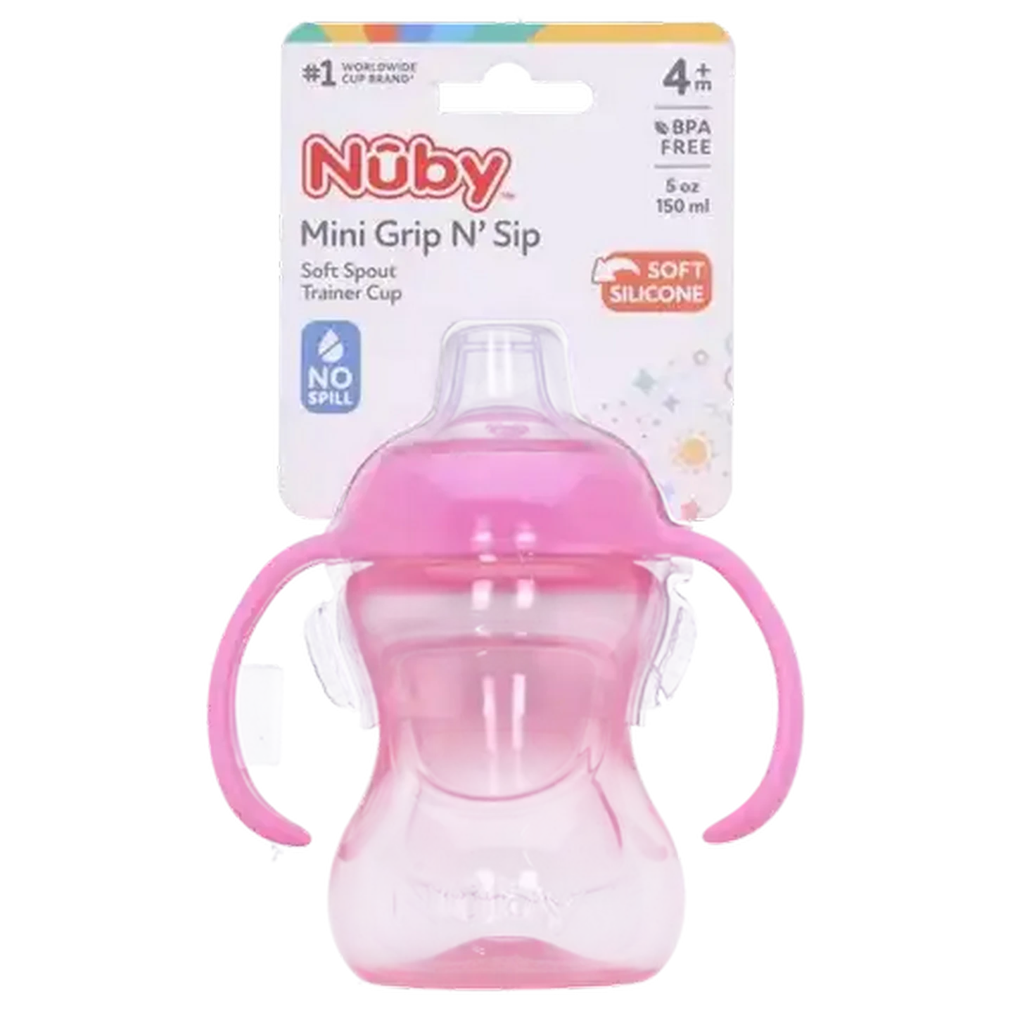 Image of Nûby Pink Mini 2 Handle Cup 150ml 4 Months +