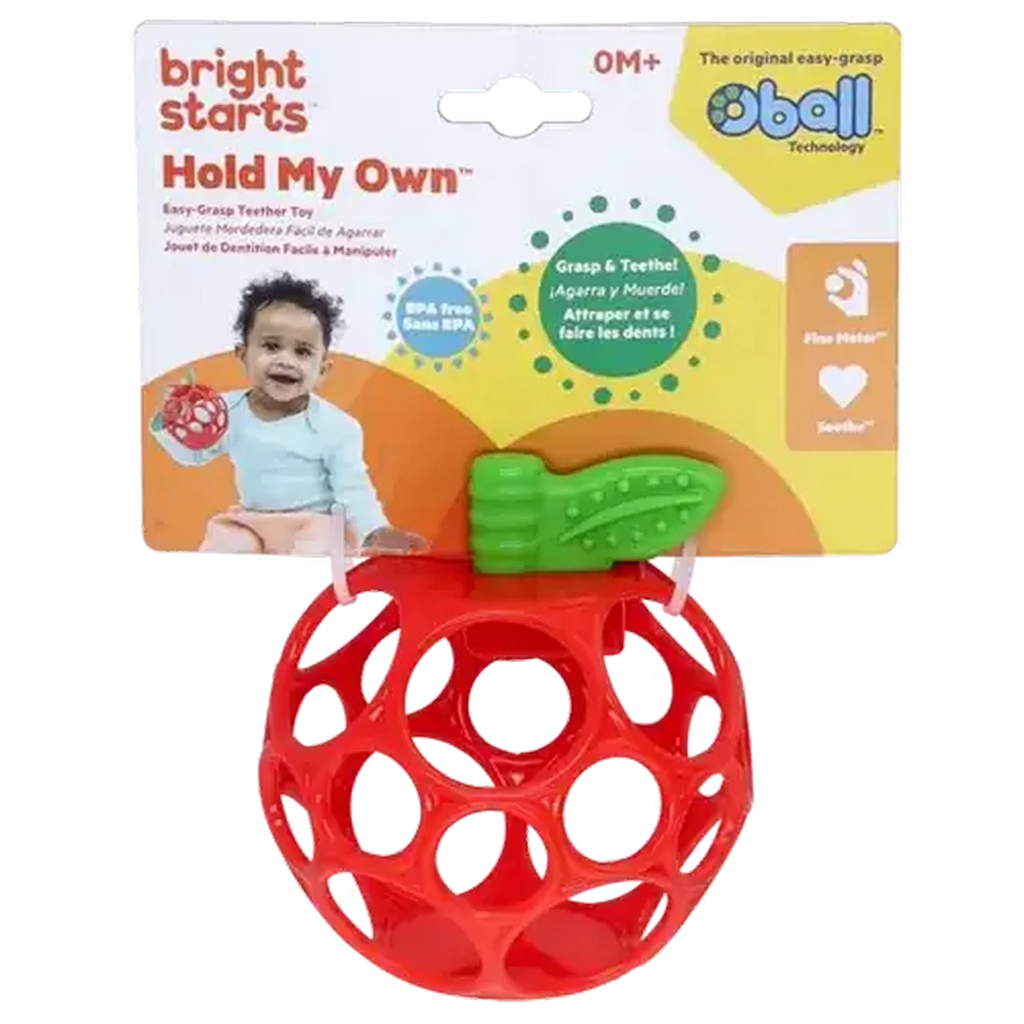 Image of Bright Starts Apple Toy Teether 0 Months +
