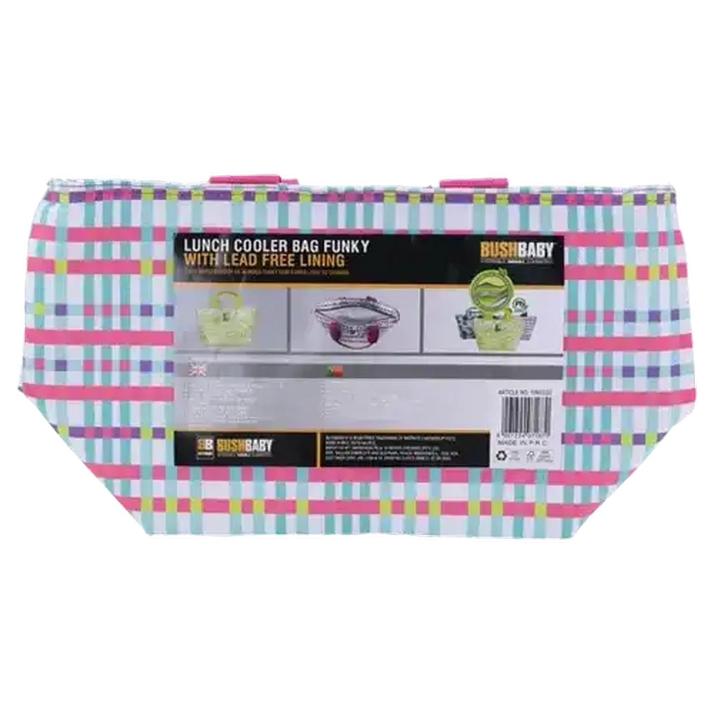 Image of Bush Baby Funky Lunch Cooler Bag with Lead Free Lining 35 x 14 x 20cm (Colour May Vary)