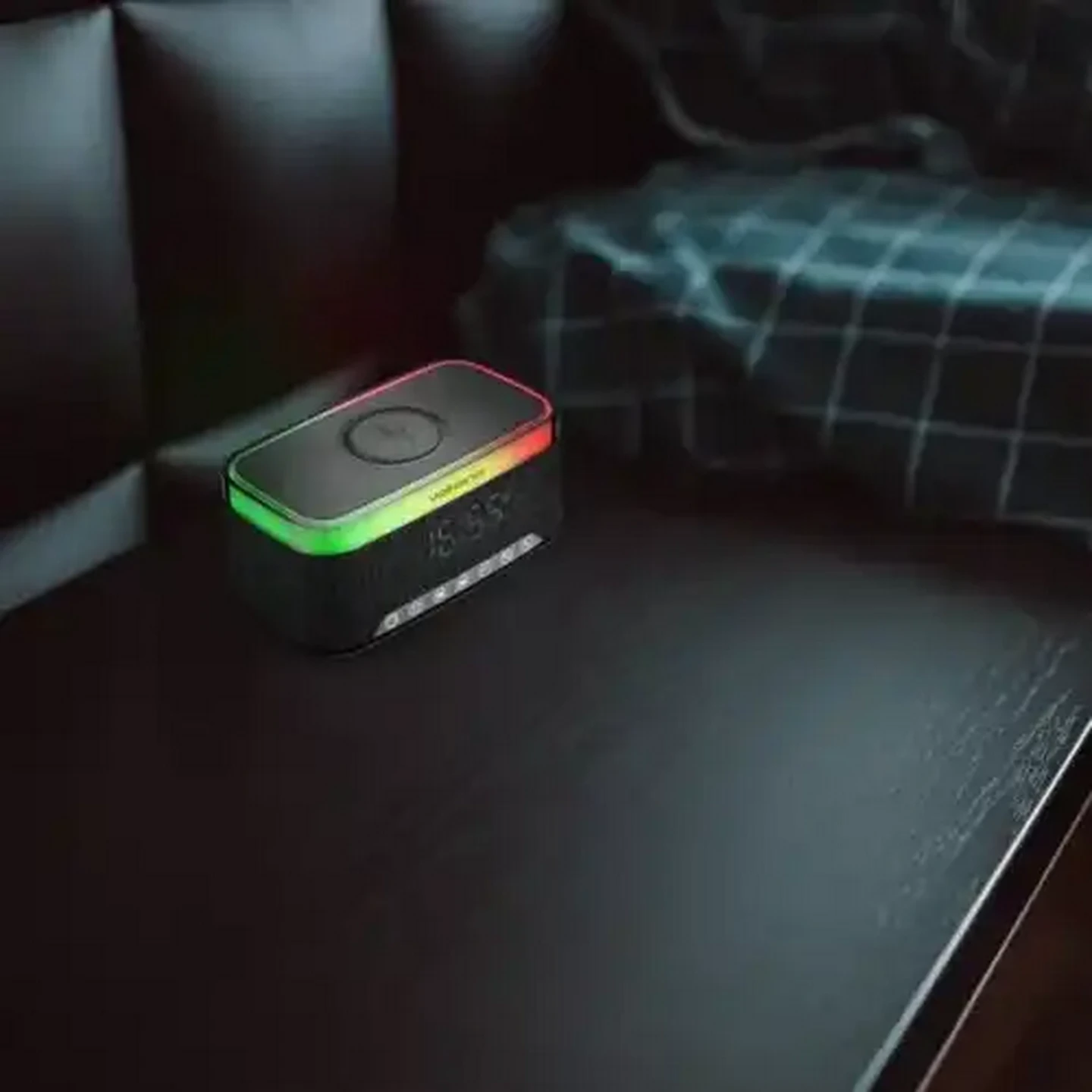 Image of Volkano Black Radiant Series Alarm Clock Speaker