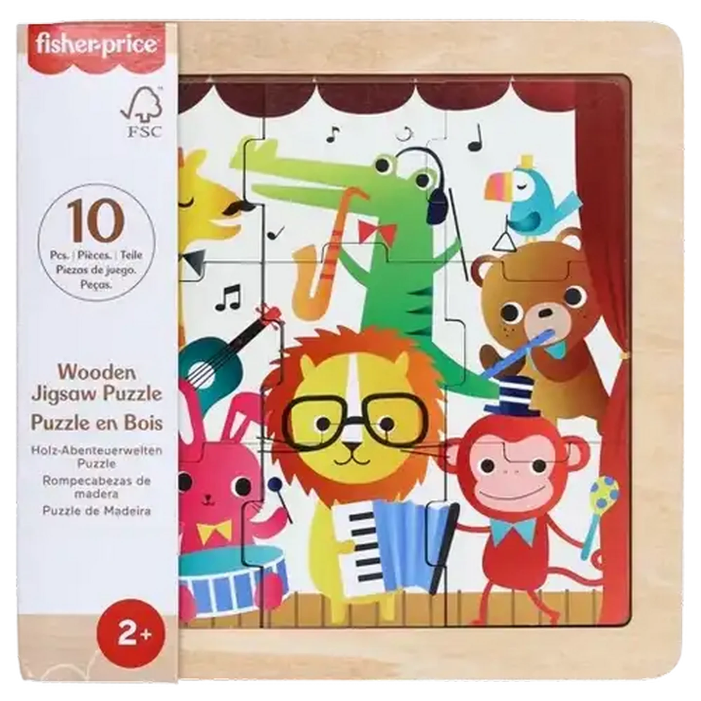 Image of Fisher-Price Wooden Jigsaw Puzzle 10-Pieces (Design May Vary)