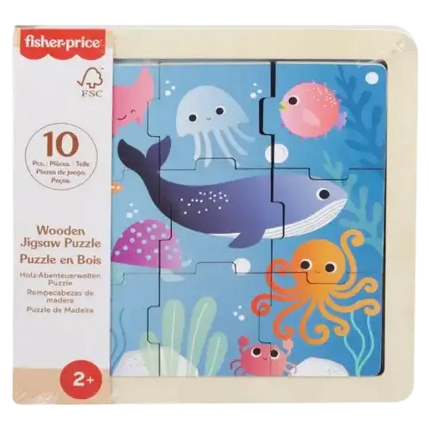Image of Fisher-Price Wooden Jigsaw Puzzle 10-Pieces (Design May Vary)