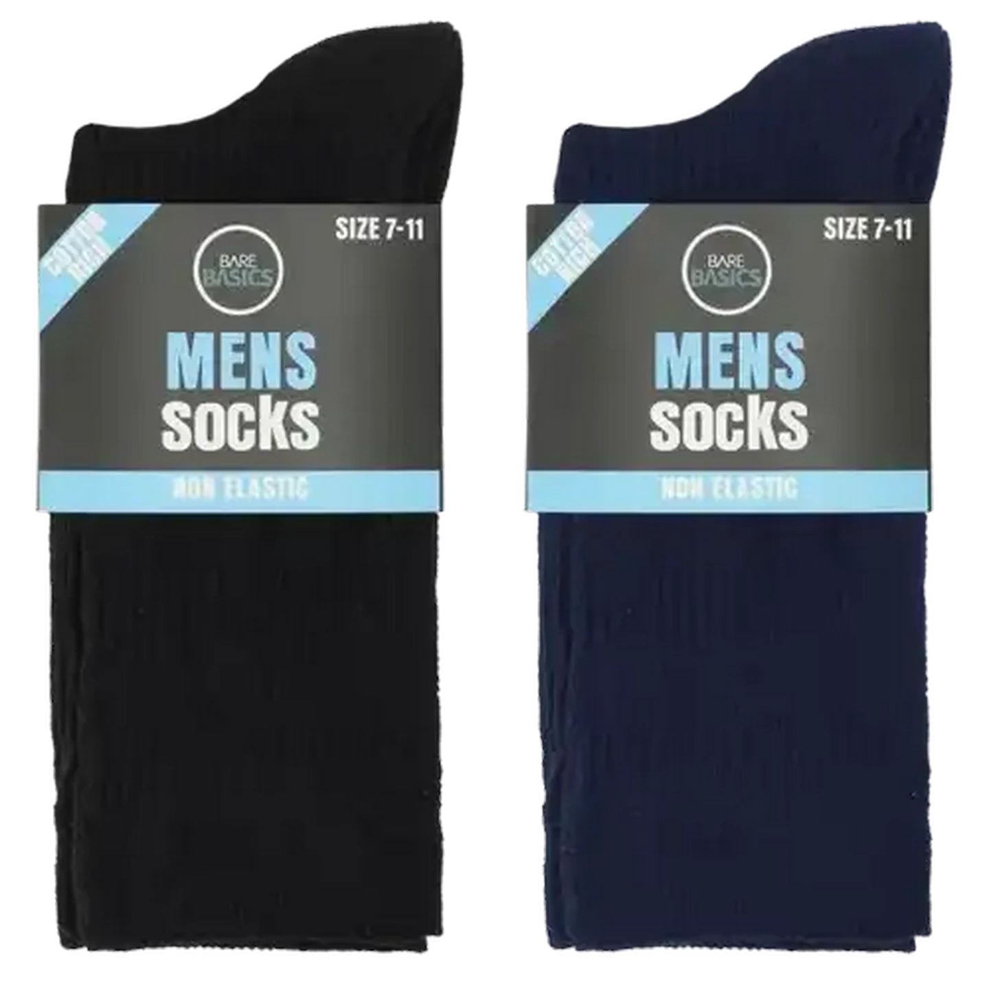 Image of Bare Basics Non Elastic Mens Cotton Rich Socks 7-11 (Colour May Vary)