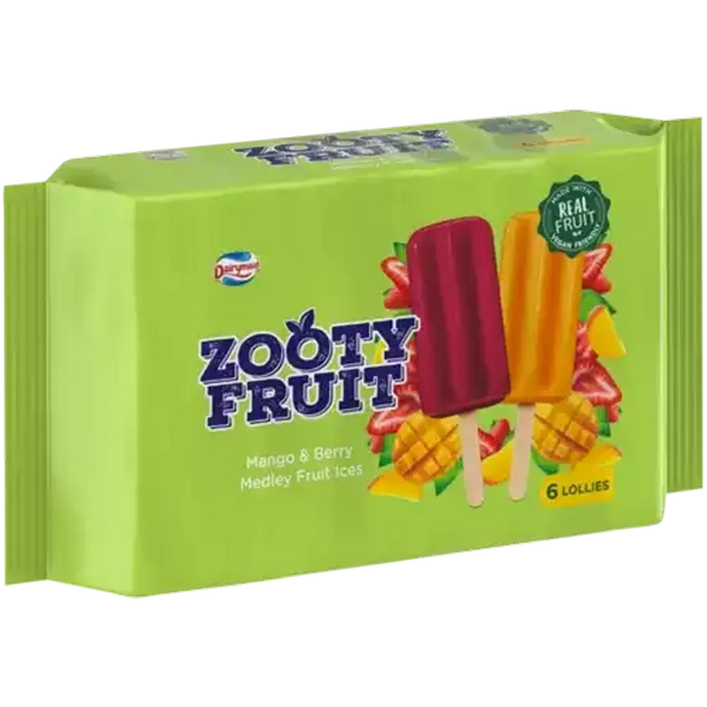 Image of Dairymaid Zooty Fruit Mango & Berry Medley Fruit Ice 6 Pack