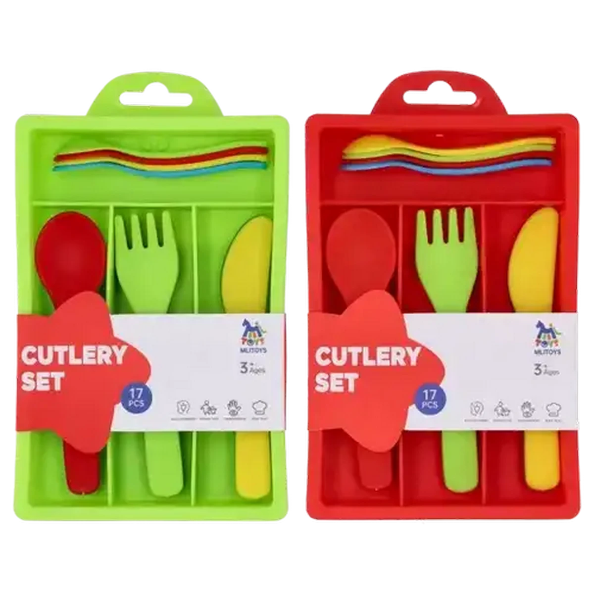 さちぽん　17枚セット Checkers Sixty60 | Plastic Cutlery Set 17 Piece (Colour May Vary)