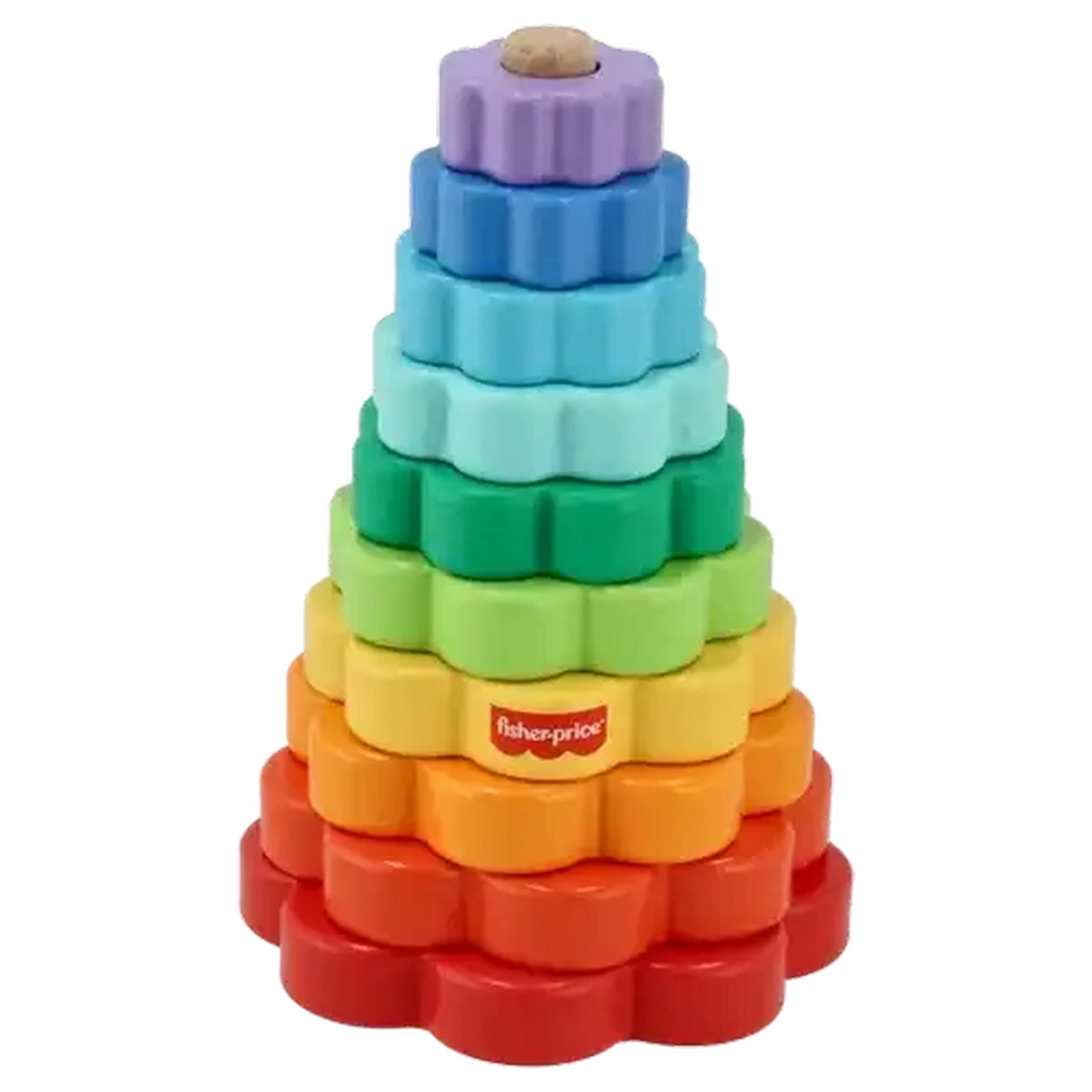 Image of Fisher-Price Wooden Ring Stacker 10-Piece