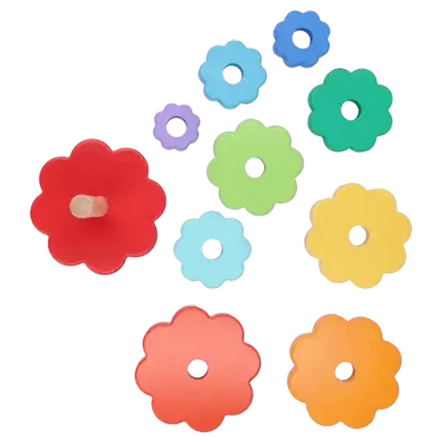 Image of Fisher-Price Wooden Ring Stacker 10-Piece