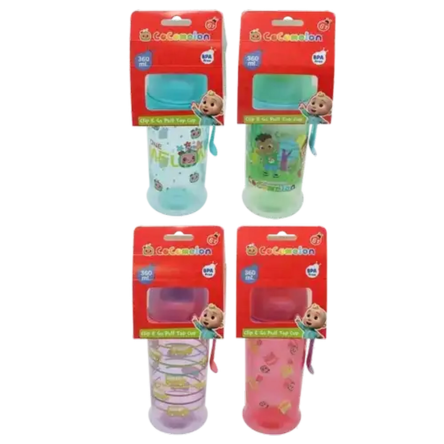 Image of Cocomelon Clip & Go Pull Top Cup 360ml (Design May Vary)