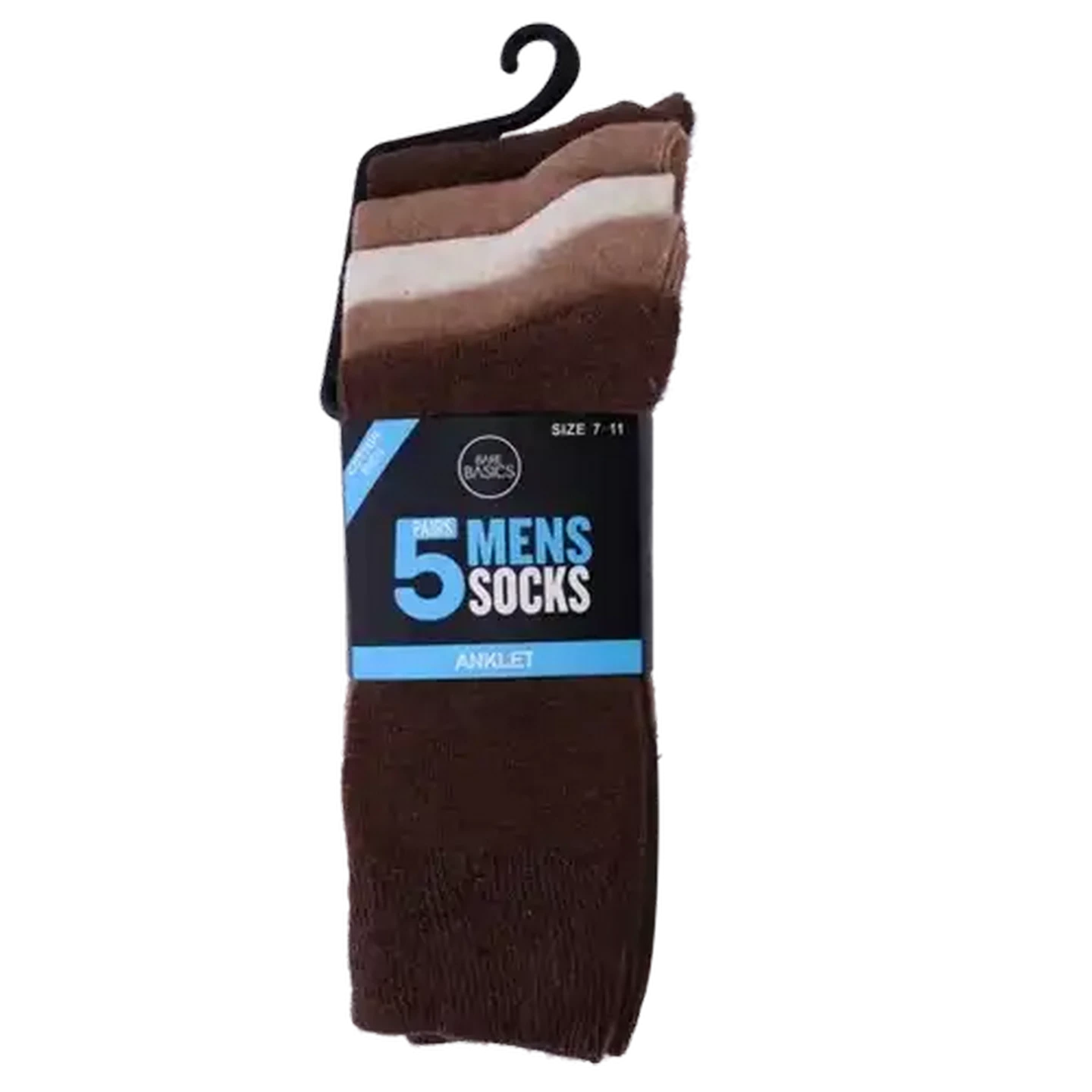 Image of Bare Basics Plain Cotton Mens Socks 5-Pack