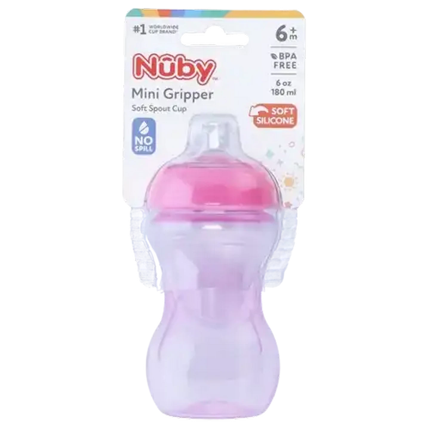 Image of Nûby Pink Mini Gripper Cup 180ml 6 Months +