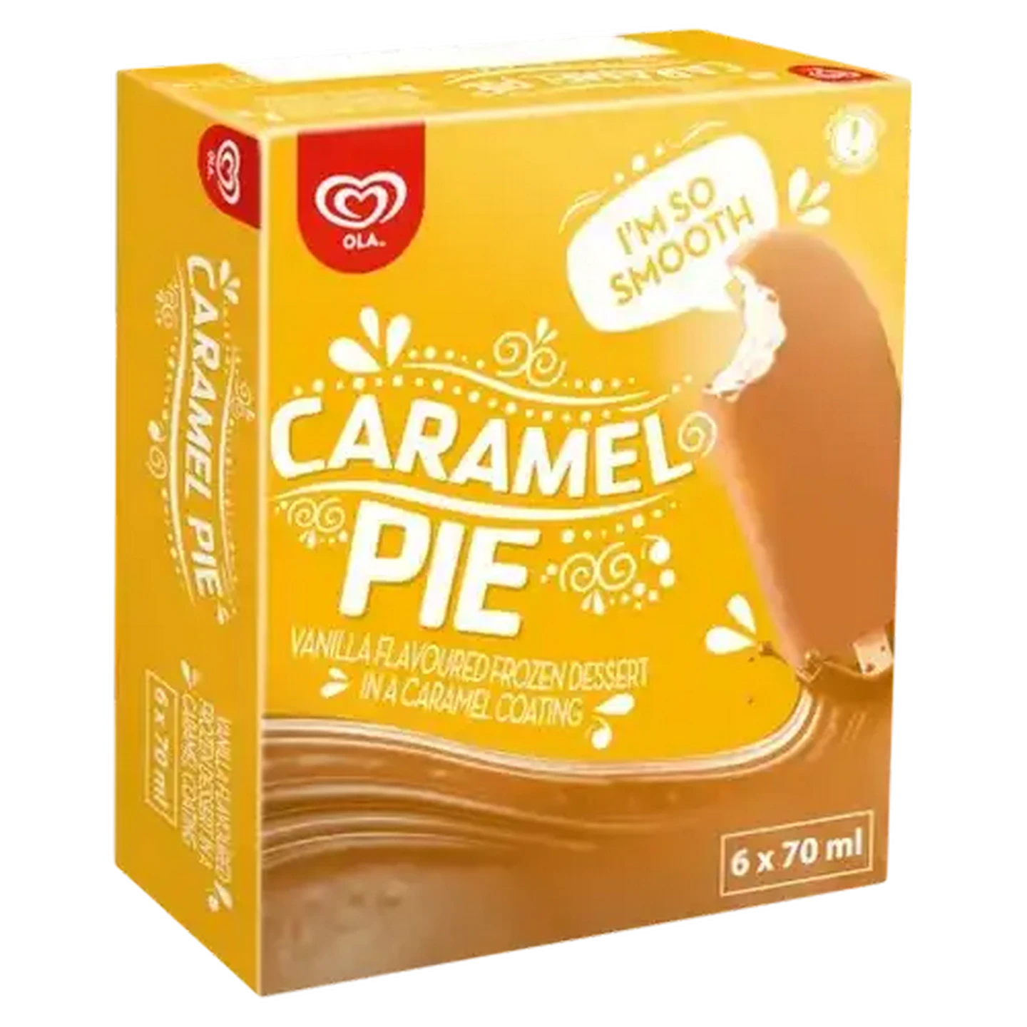 Image of Ola Caramel Pie Vanilla Flavoured Ice Cream Sticks 6 x 70ml