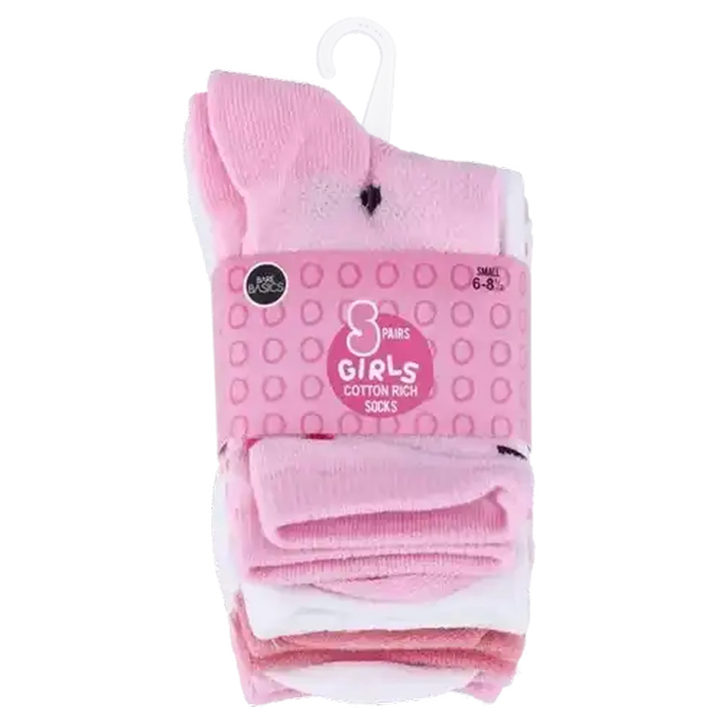 Image of Bare Basics Anklet Girls Socks 6 - 8½ 5-Pack
