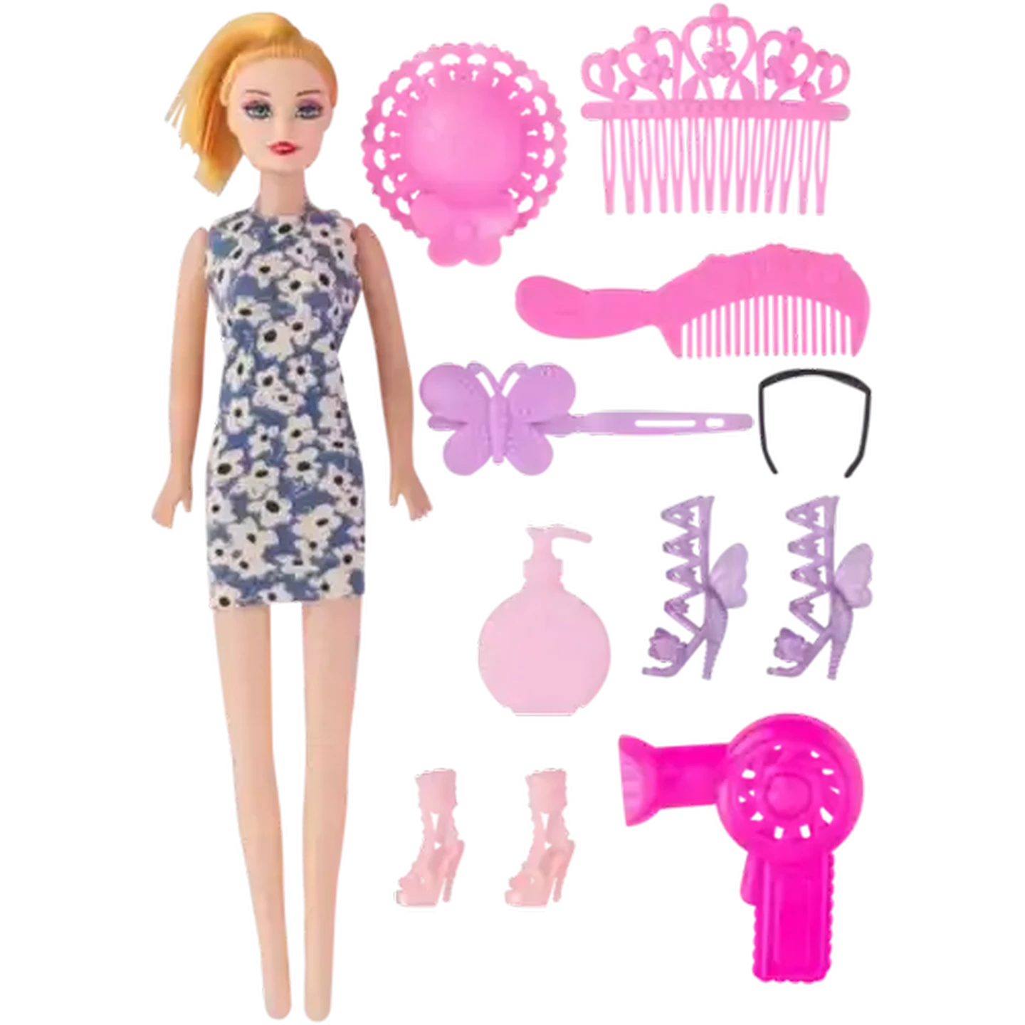 Image of Pink Pretty Doll Playset with Accessories 26cm