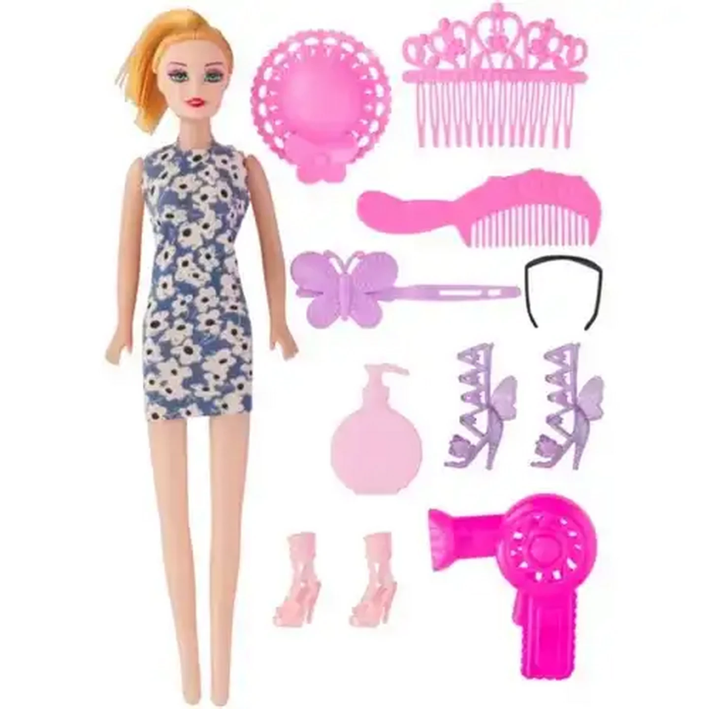Image of Pink Pretty Doll Playset with Accessories 26cm